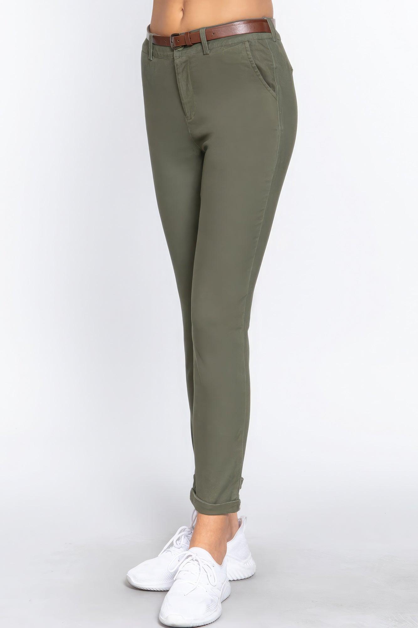 Cotton-span Twill Belted Long Pants - Leur Beau Monde Boutique