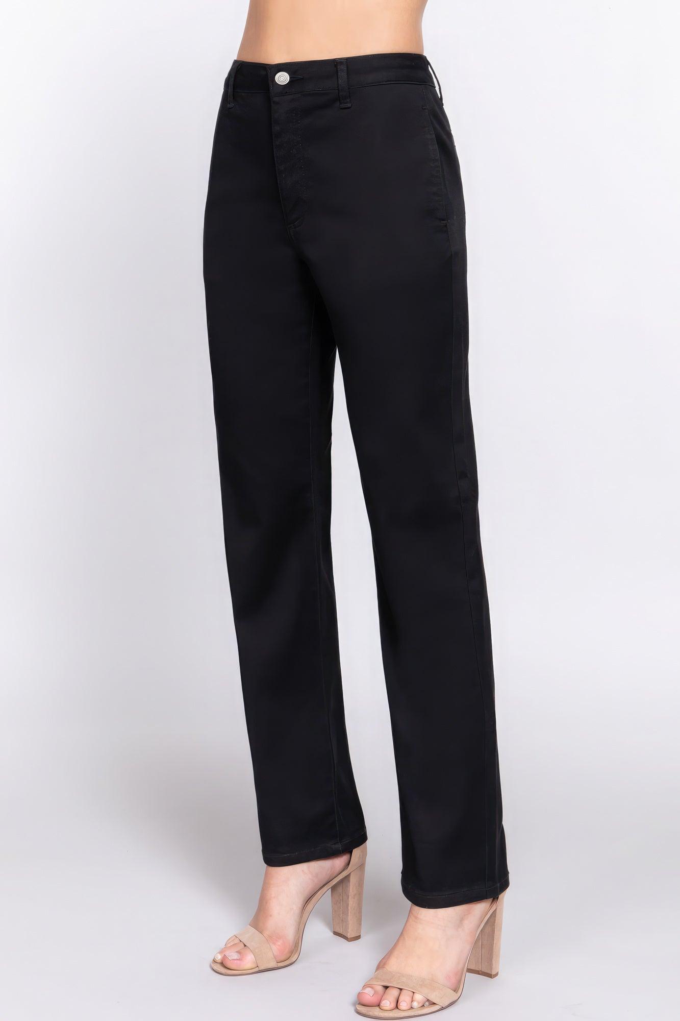 Straight Fit Twill Long Pants - Leur Beau Monde Boutique