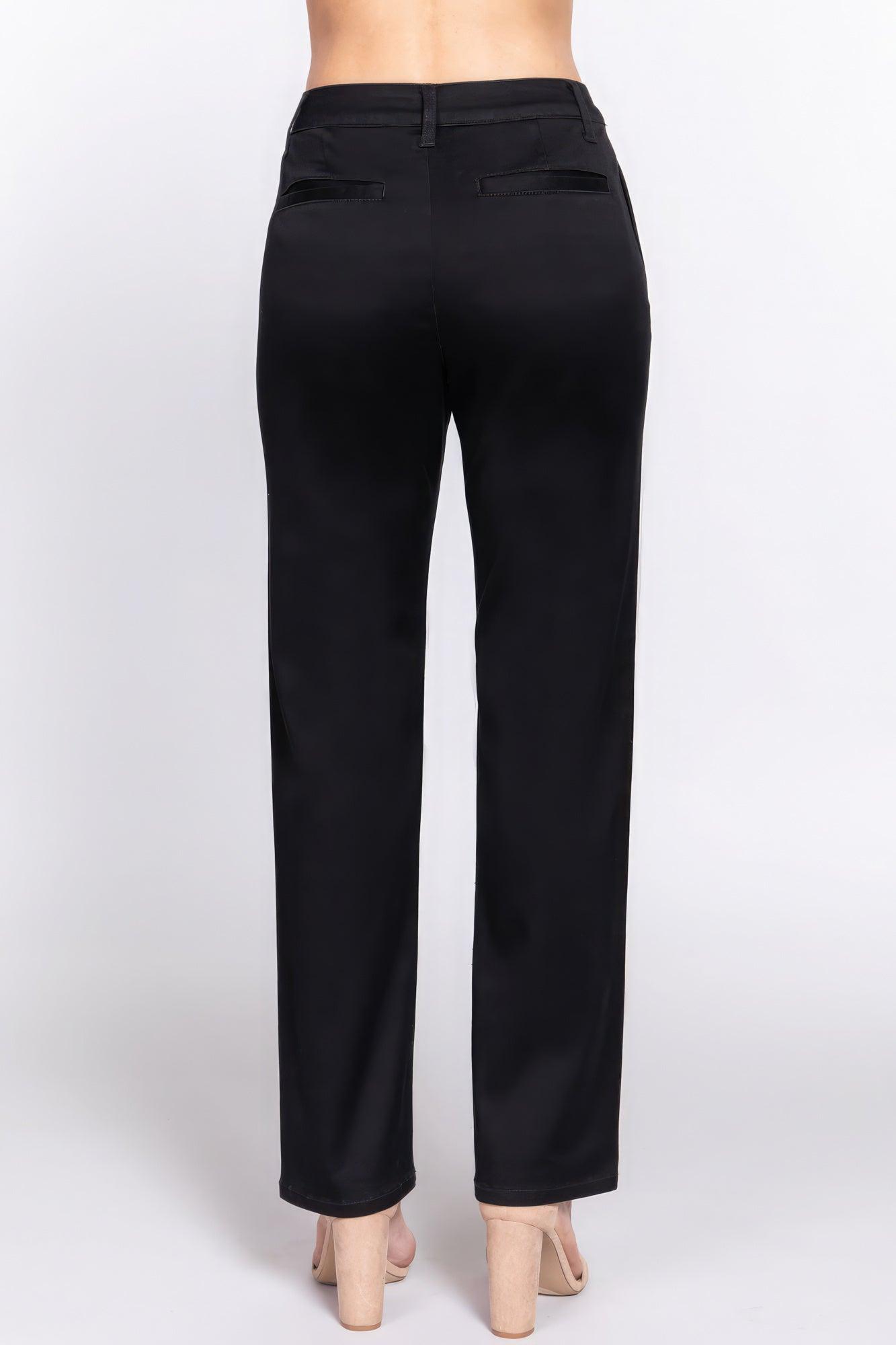 Straight Fit Twill Long Pants - Leur Beau Monde Boutique