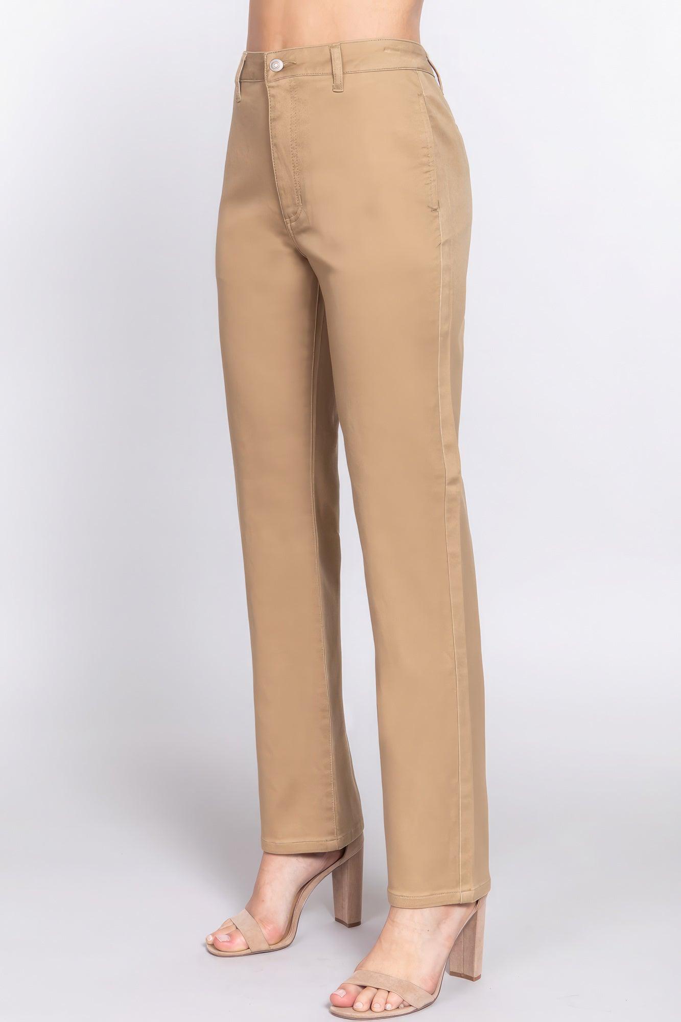 Straight Fit Twill Long Pants - Leur Beau Monde Boutique