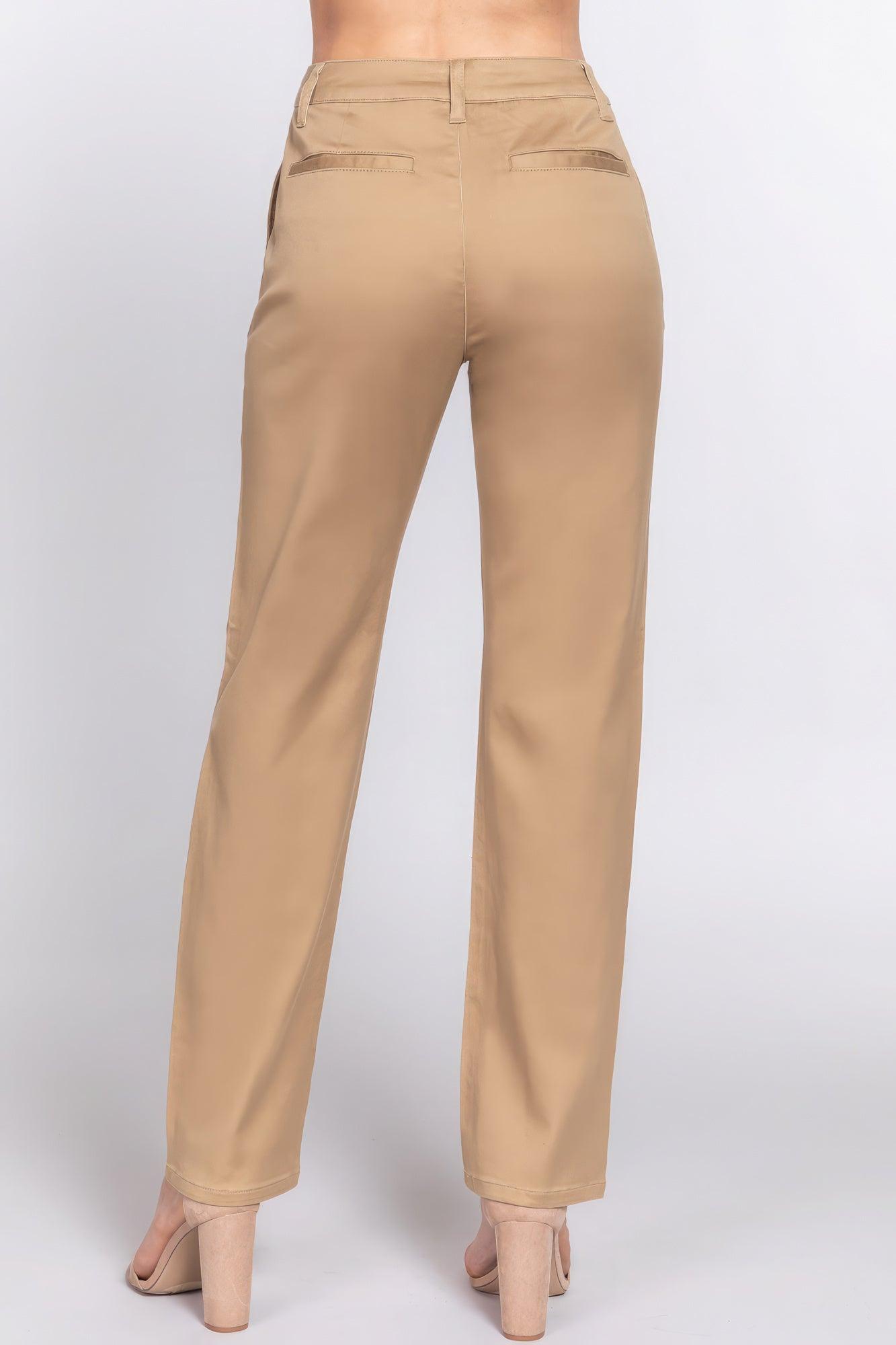 Straight Fit Twill Long Pants - Leur Beau Monde Boutique