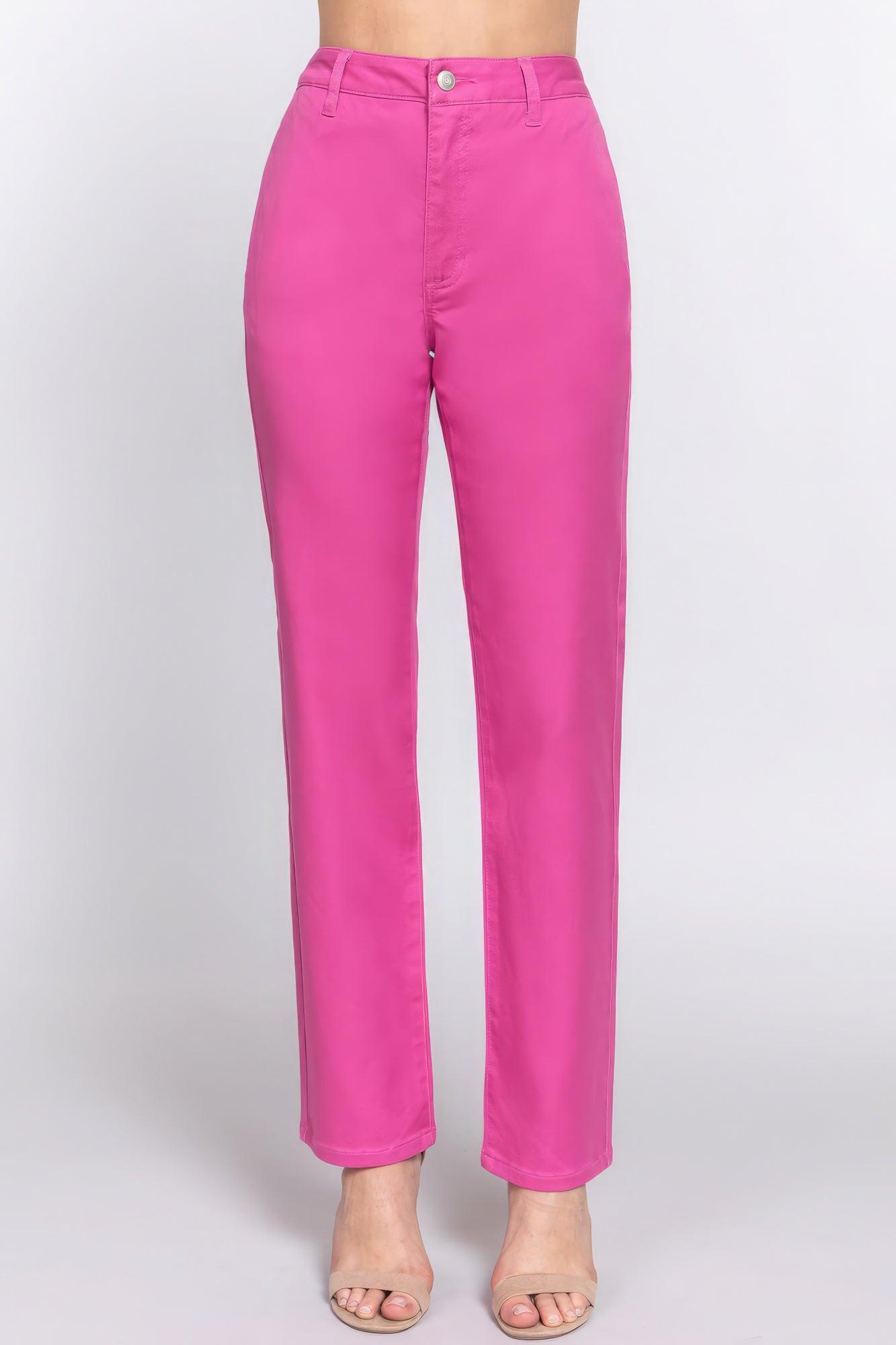 Straight Fit Twill Long Pants - Leur Beau Monde Boutique