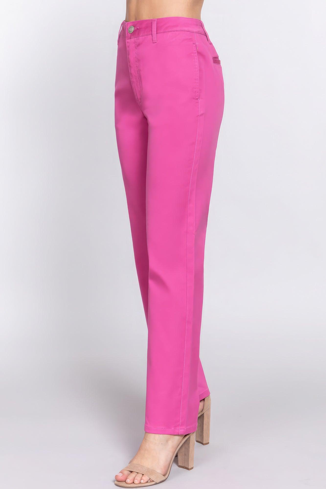 Straight Fit Twill Long Pants - Leur Beau Monde Boutique