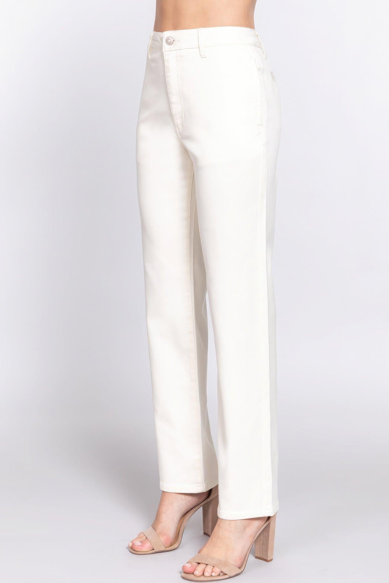 Straight Fit Twill Long Pants - Leur Beau Monde Boutique