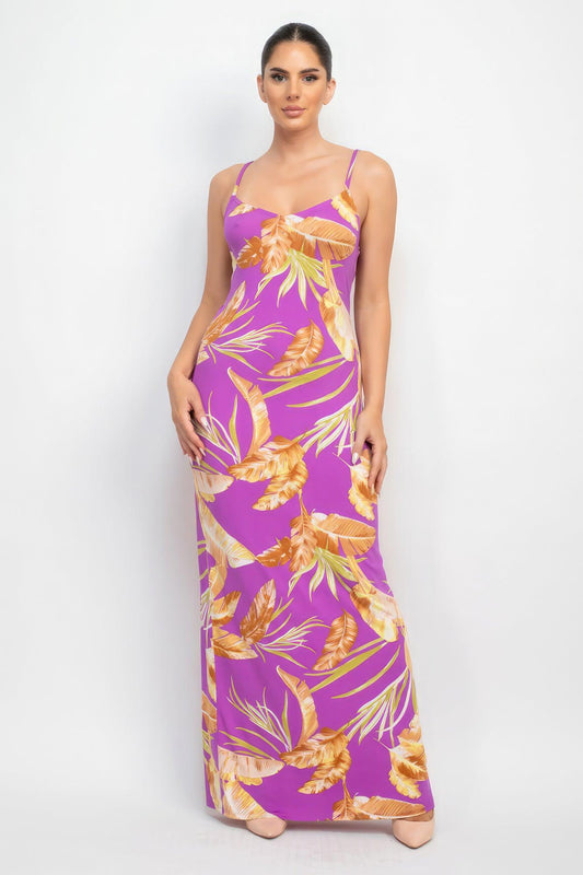 Scoop Tropical Print Maxi Dress - Leur Beau Monde Boutique