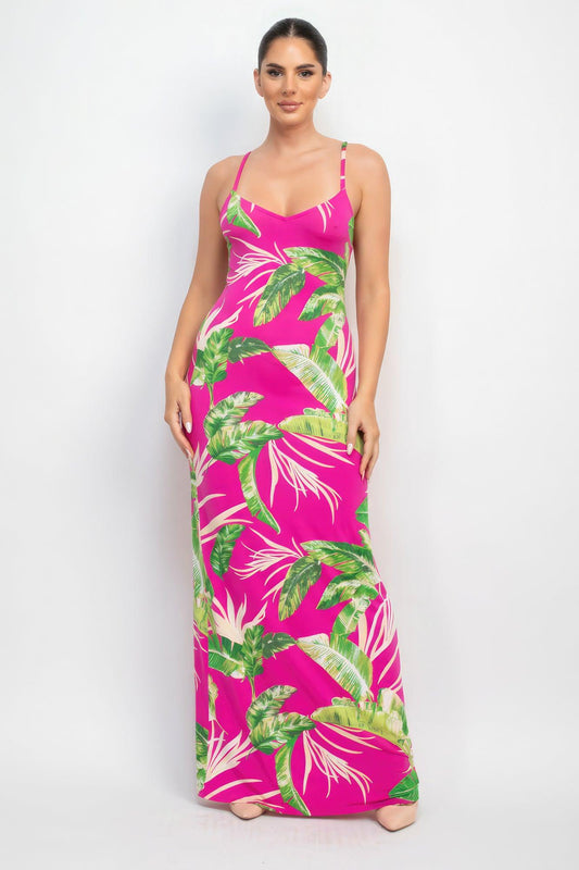 Scoop Tropical Print Maxi Dress - Leur Beau Monde Boutique