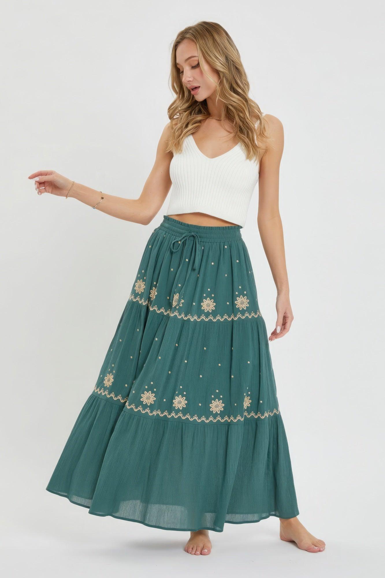 Embroidery Maxi Skirts - Leur Beau Monde Boutique