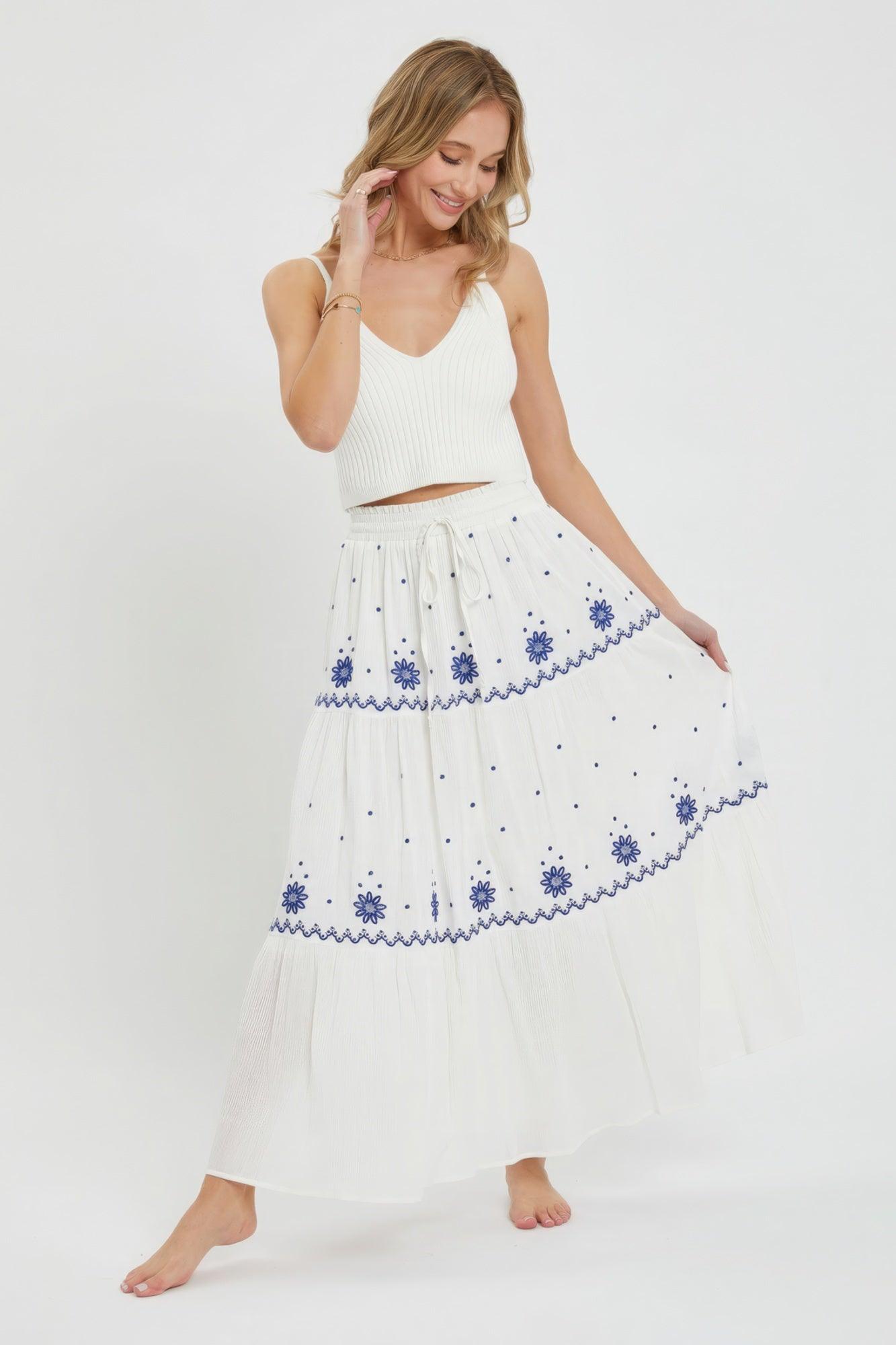 Embroidery Maxi Skirts - Leur Beau Monde Boutique