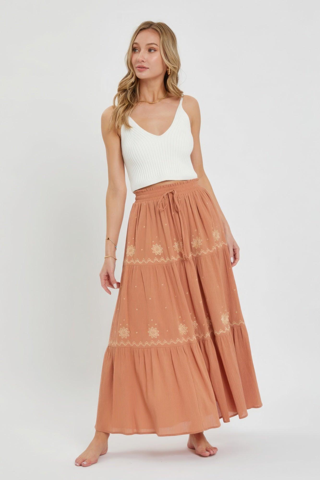 Embroidery Maxi Skirts - Leur Beau Monde Boutique