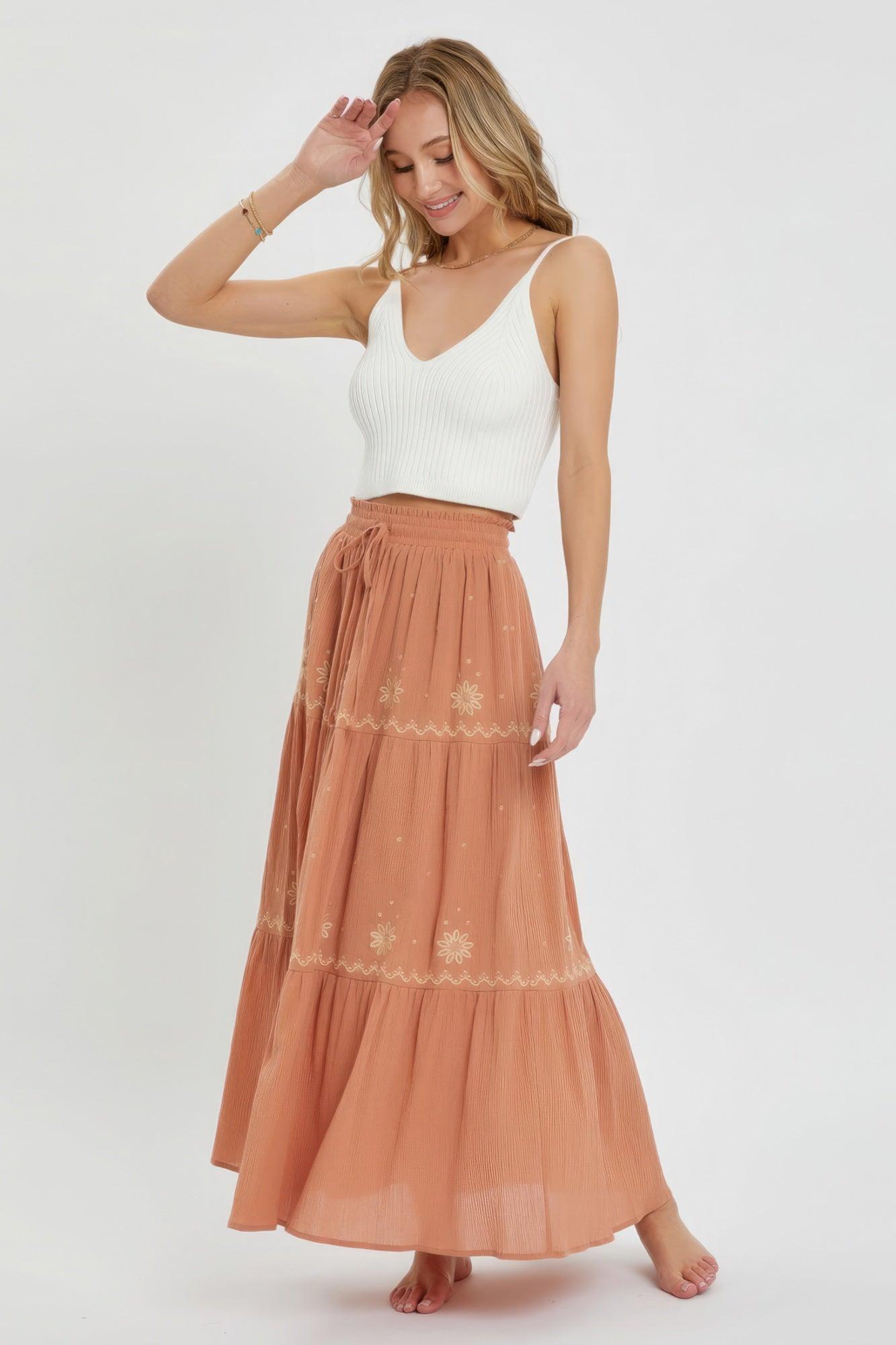 Embroidery Maxi Skirts - Leur Beau Monde Boutique