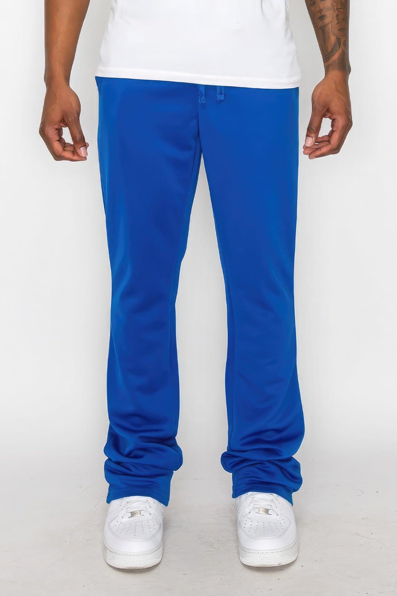 Solid Flare Stacked Track Pants - Leur Beau Monde Boutique