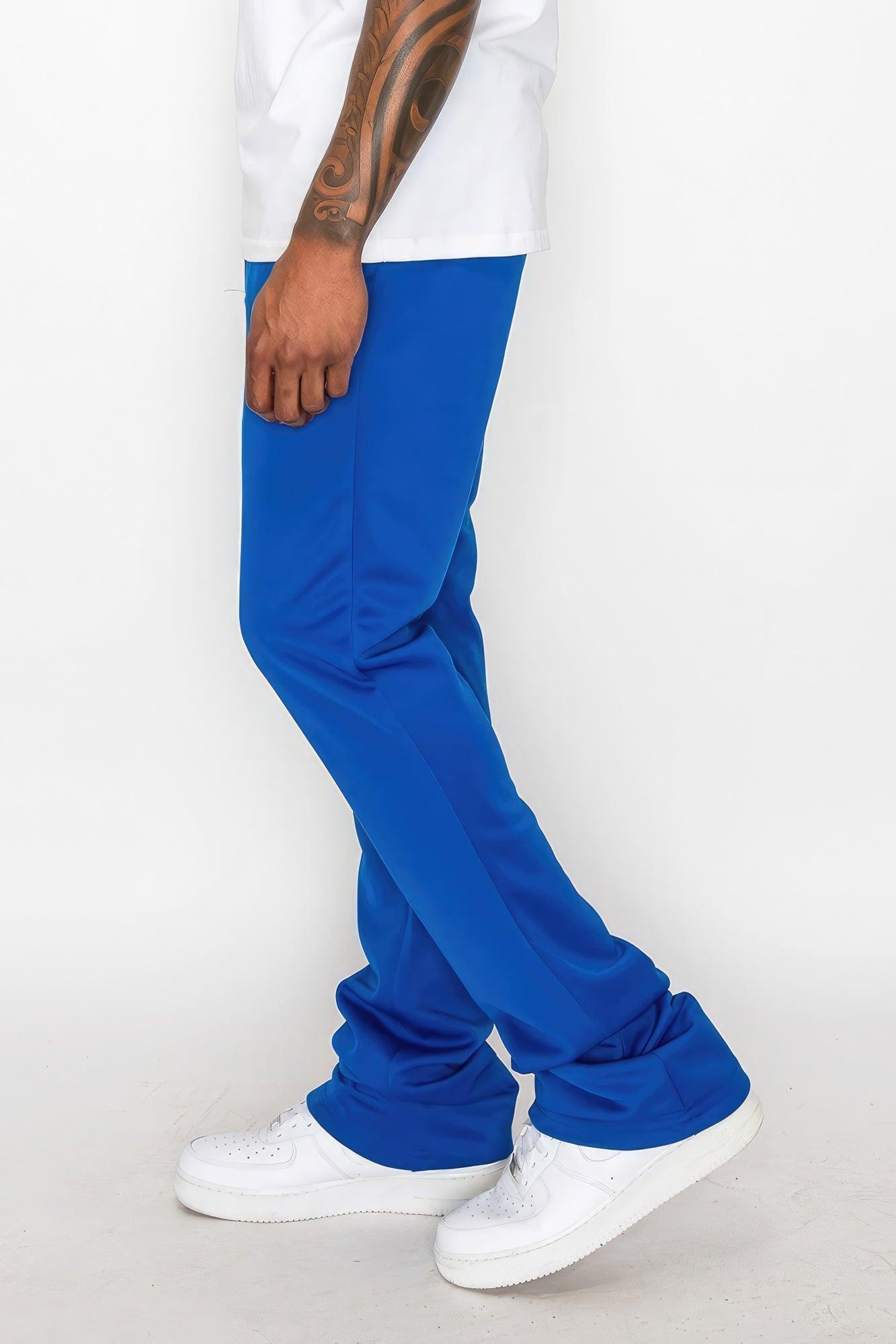 Solid Flare Stacked Track Pants - Leur Beau Monde Boutique