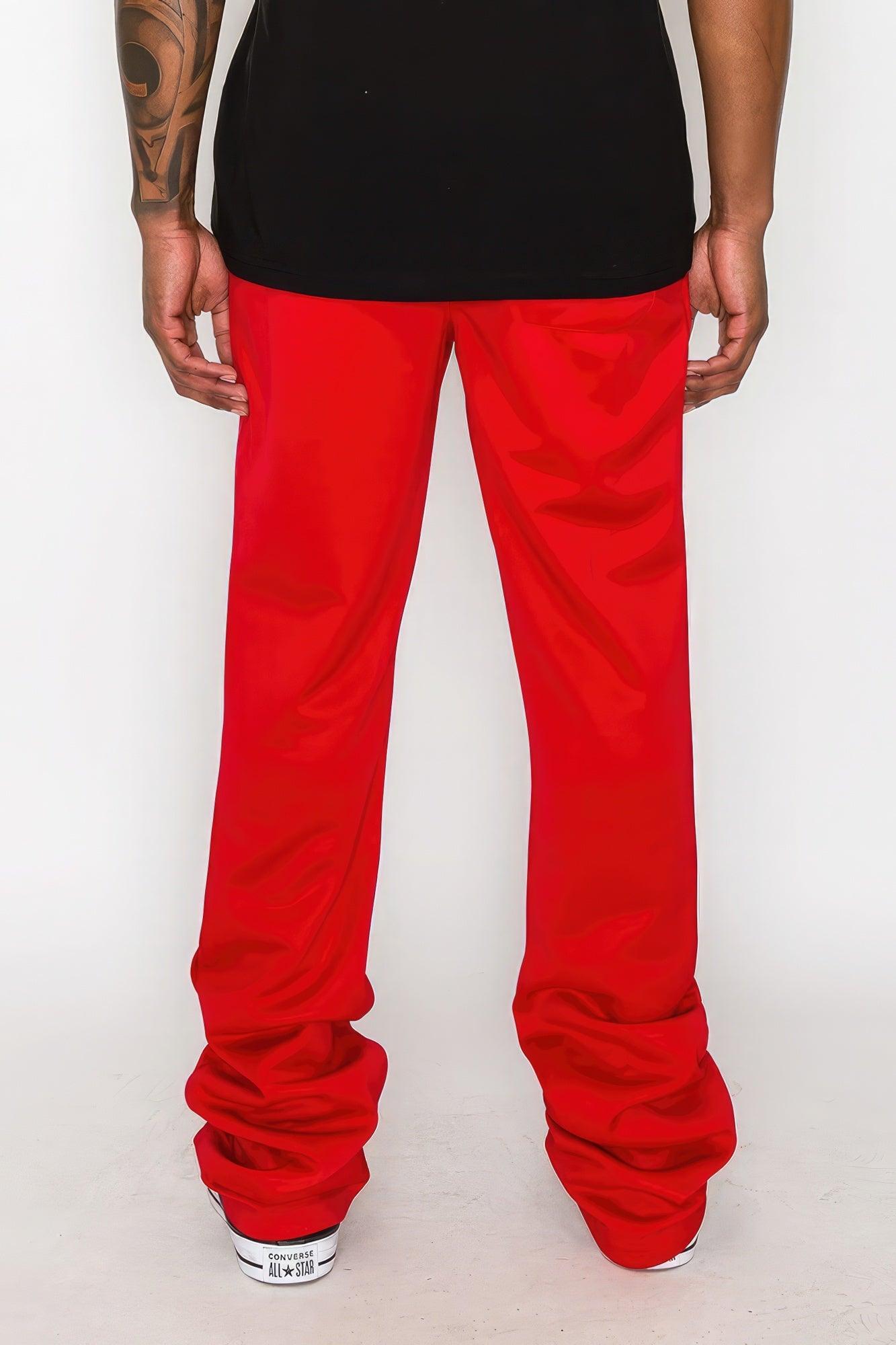 Solid Flare Stacked Track Pants - Leur Beau Monde Boutique