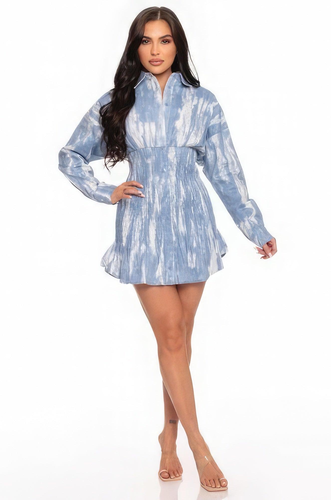 Tie Dye Mini Dress - Leur Beau Monde Boutique