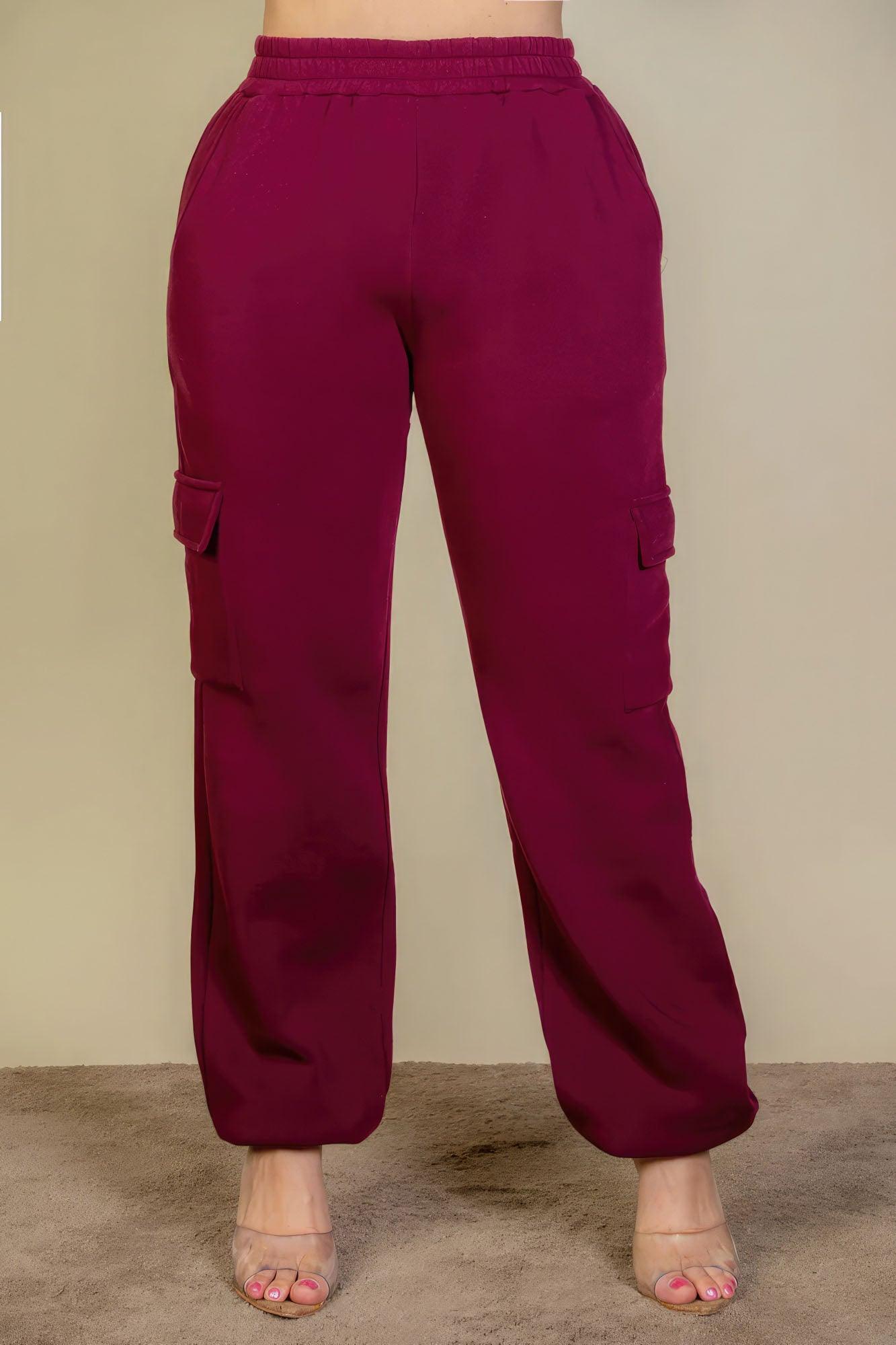 Plus Size Side Pocket Drawstring Waist Sweatpants - Leur Beau Monde Boutique