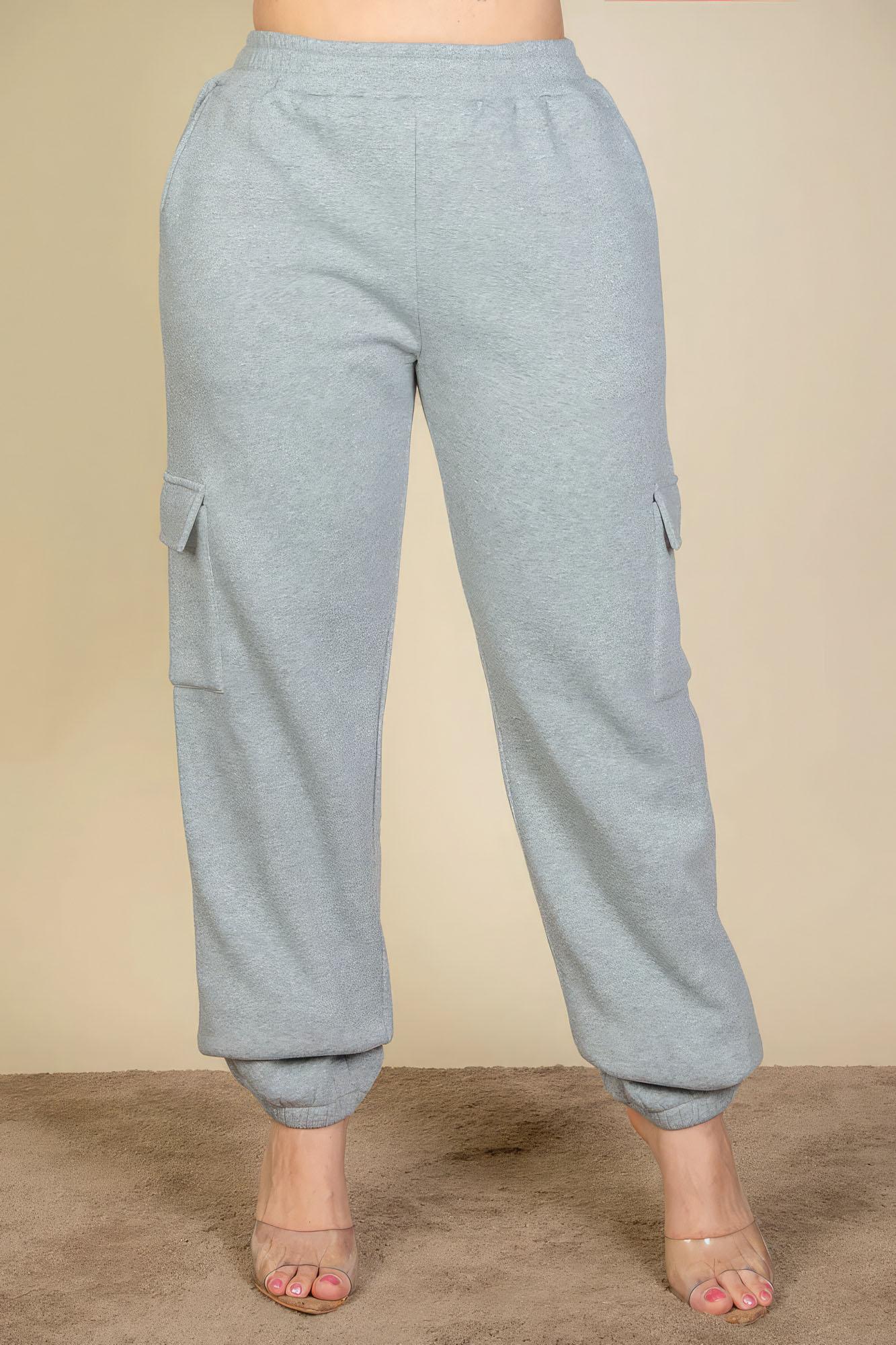 Plus Size Side Pocket Drawstring Waist Sweatpants - Leur Beau Monde Boutique