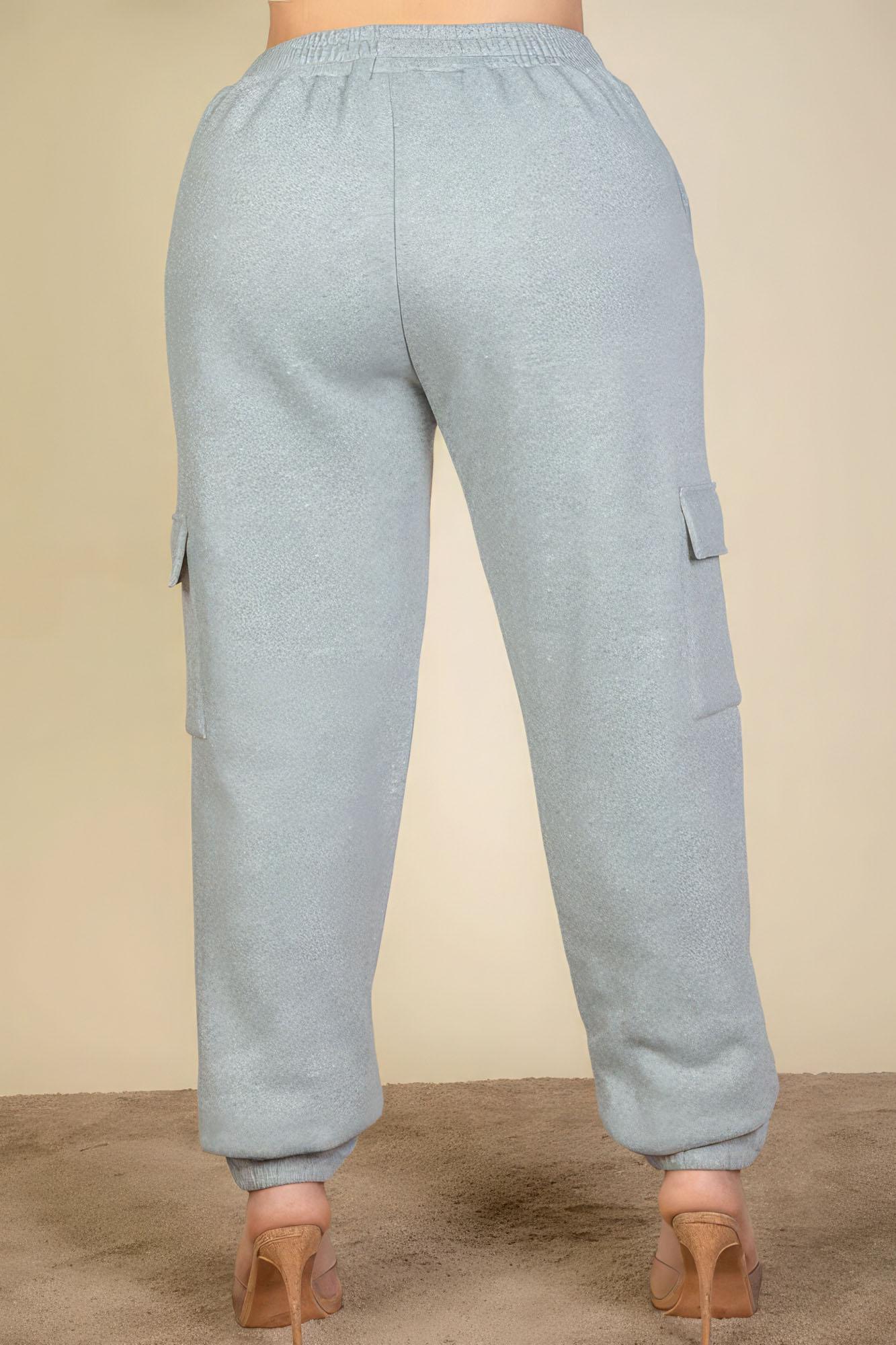 Plus Size Side Pocket Drawstring Waist Sweatpants - Leur Beau Monde Boutique