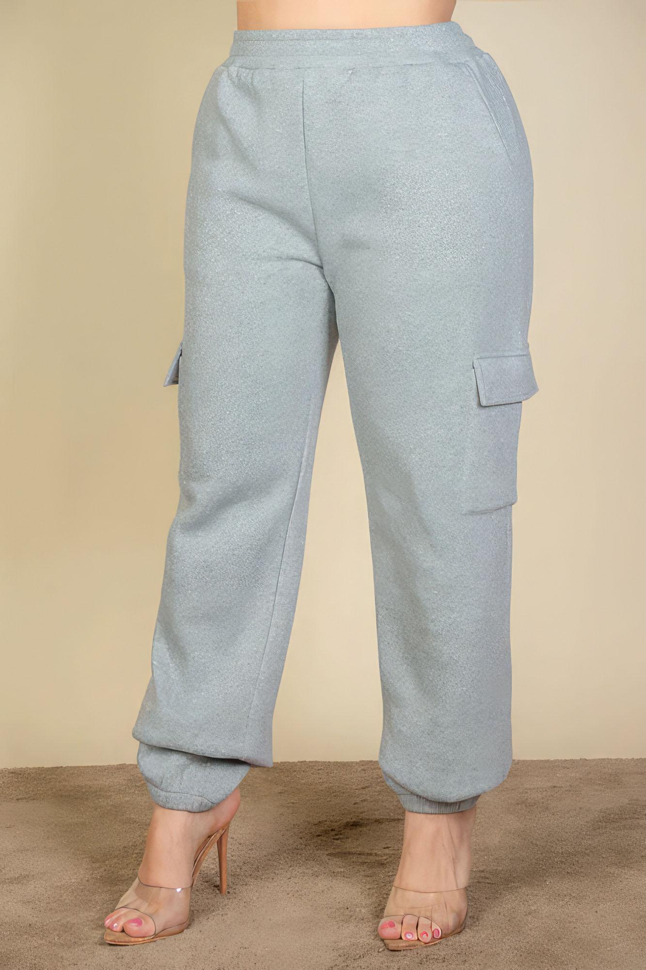 Plus Size Side Pocket Drawstring Waist Sweatpants - Leur Beau Monde Boutique