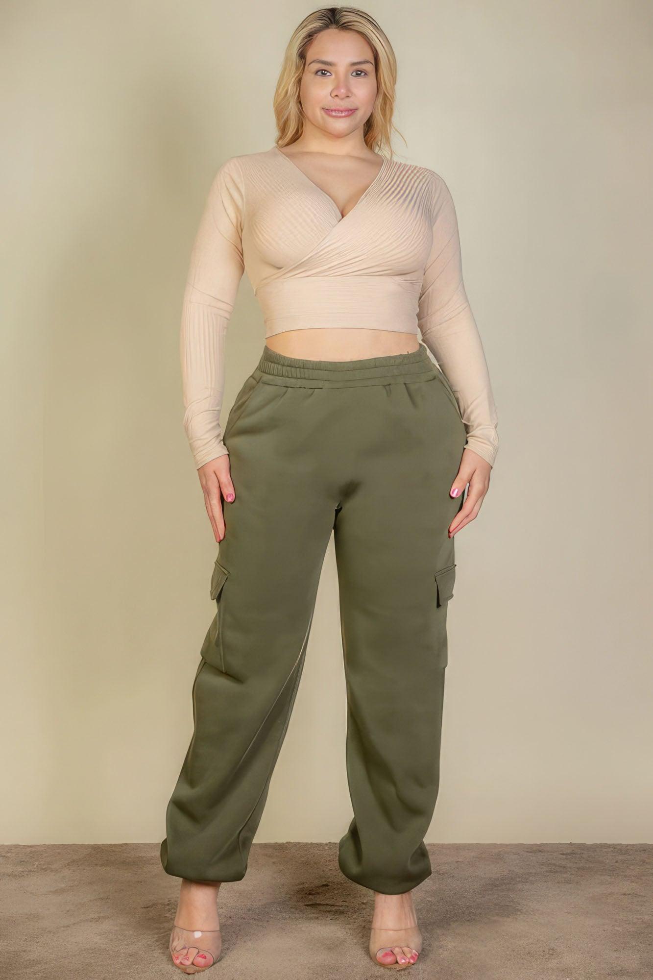 Plus Size Side Pocket Drawstring Waist Sweatpants - Leur Beau Monde Boutique