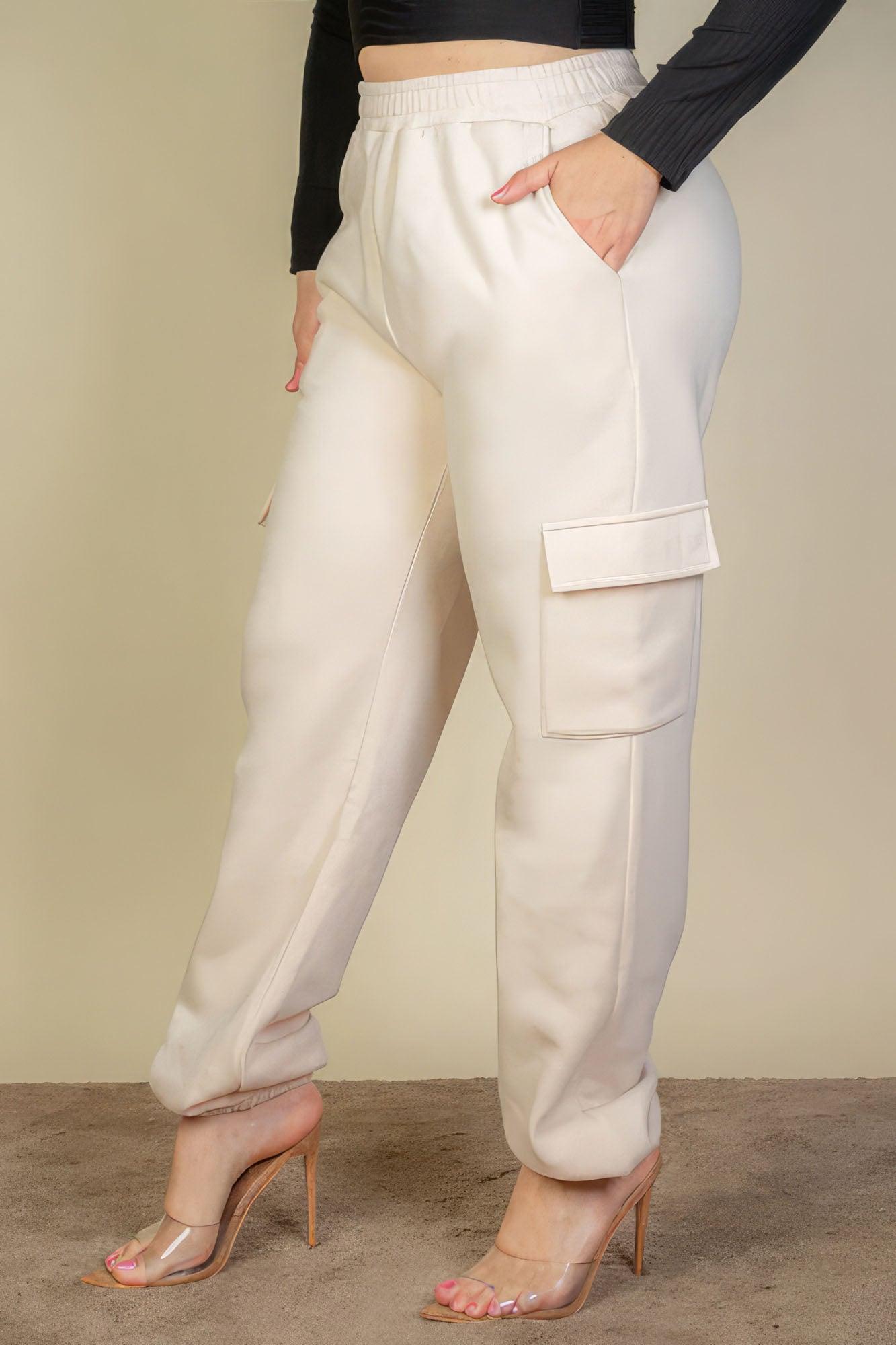 Plus Size Side Pocket Drawstring Waist Sweatpants - Leur Beau Monde Boutique