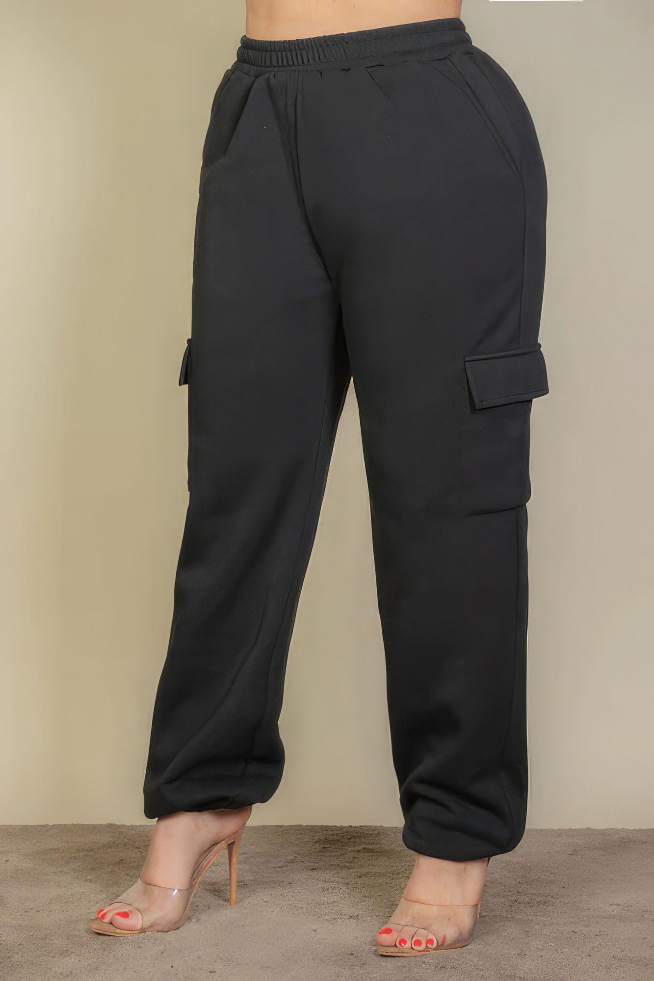 Plus Size Side Pocket Drawstring Waist Sweatpants - Leur Beau Monde Boutique