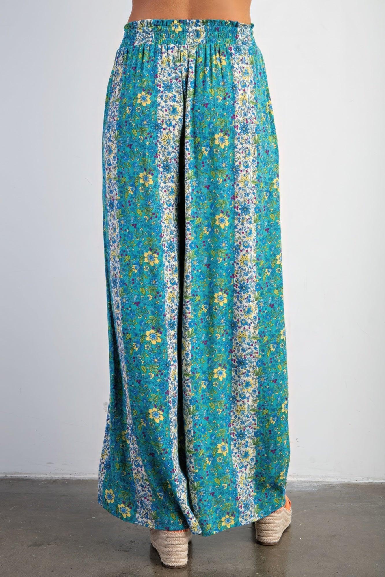 Floral Print Gauze Palazzo Pants - Leur Beau Monde Boutique