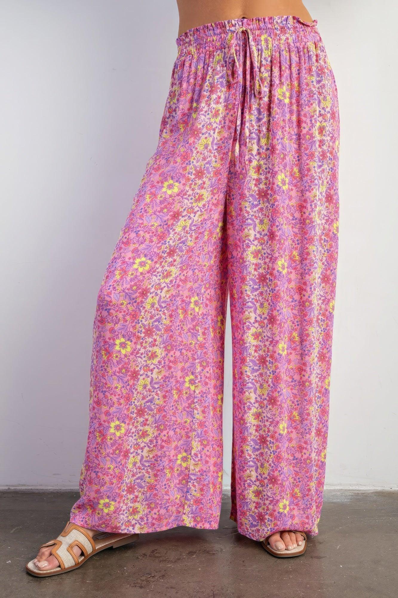 Floral Print Gauze Palazzo Pants - Leur Beau Monde Boutique