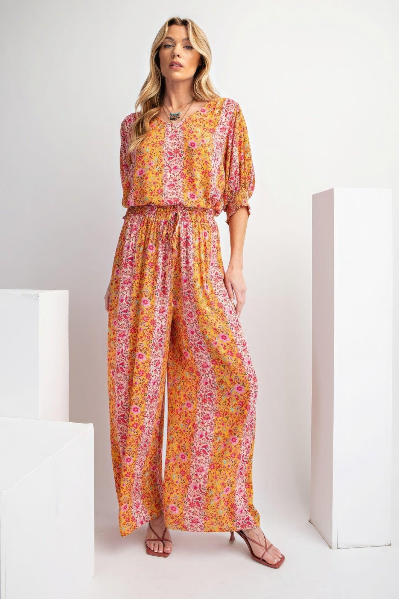 Floral Print Gauze Palazzo Pants - Leur Beau Monde Boutique