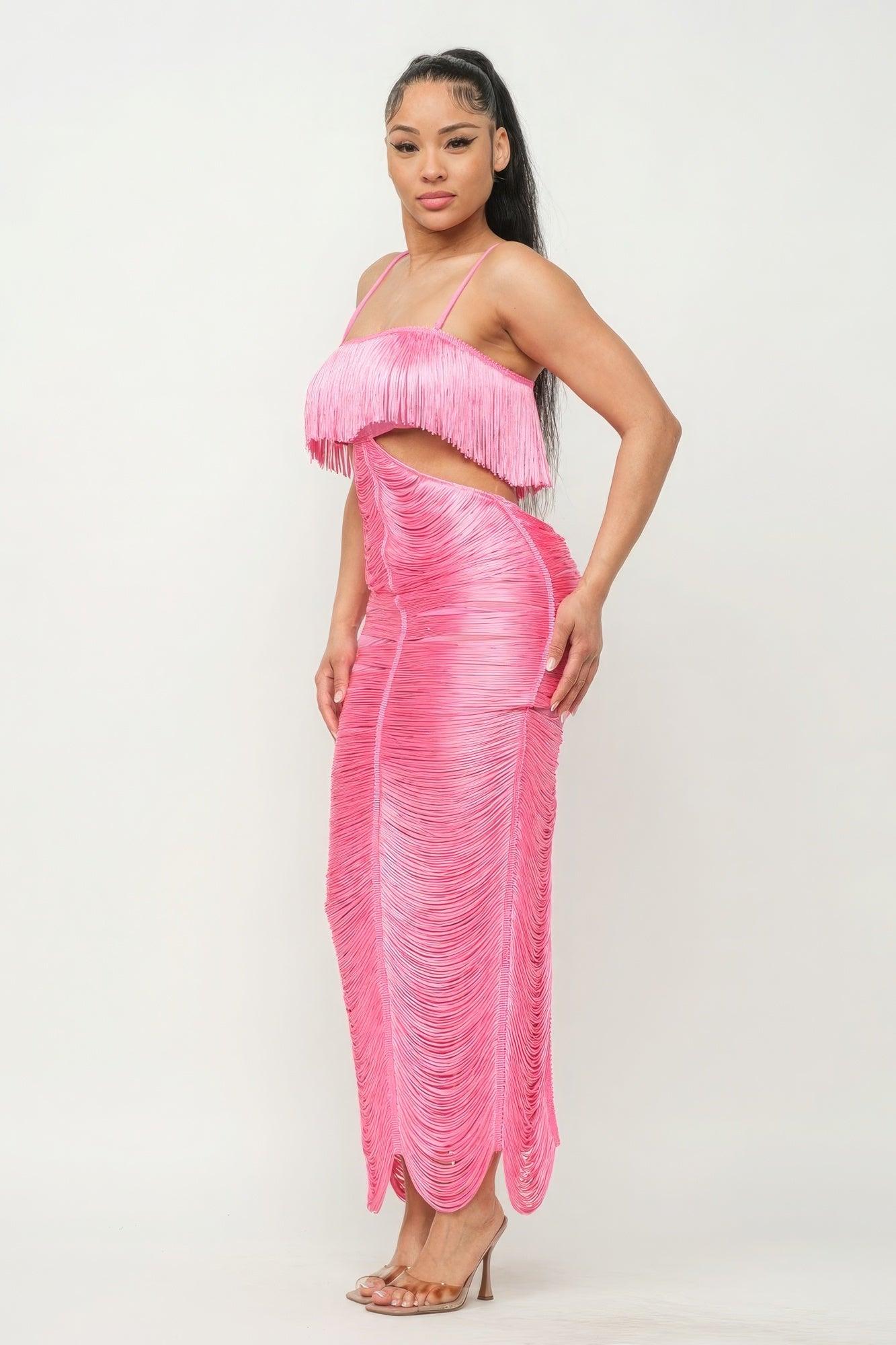 Lux Fringe Maxi Dress - Leur Beau Monde Boutique