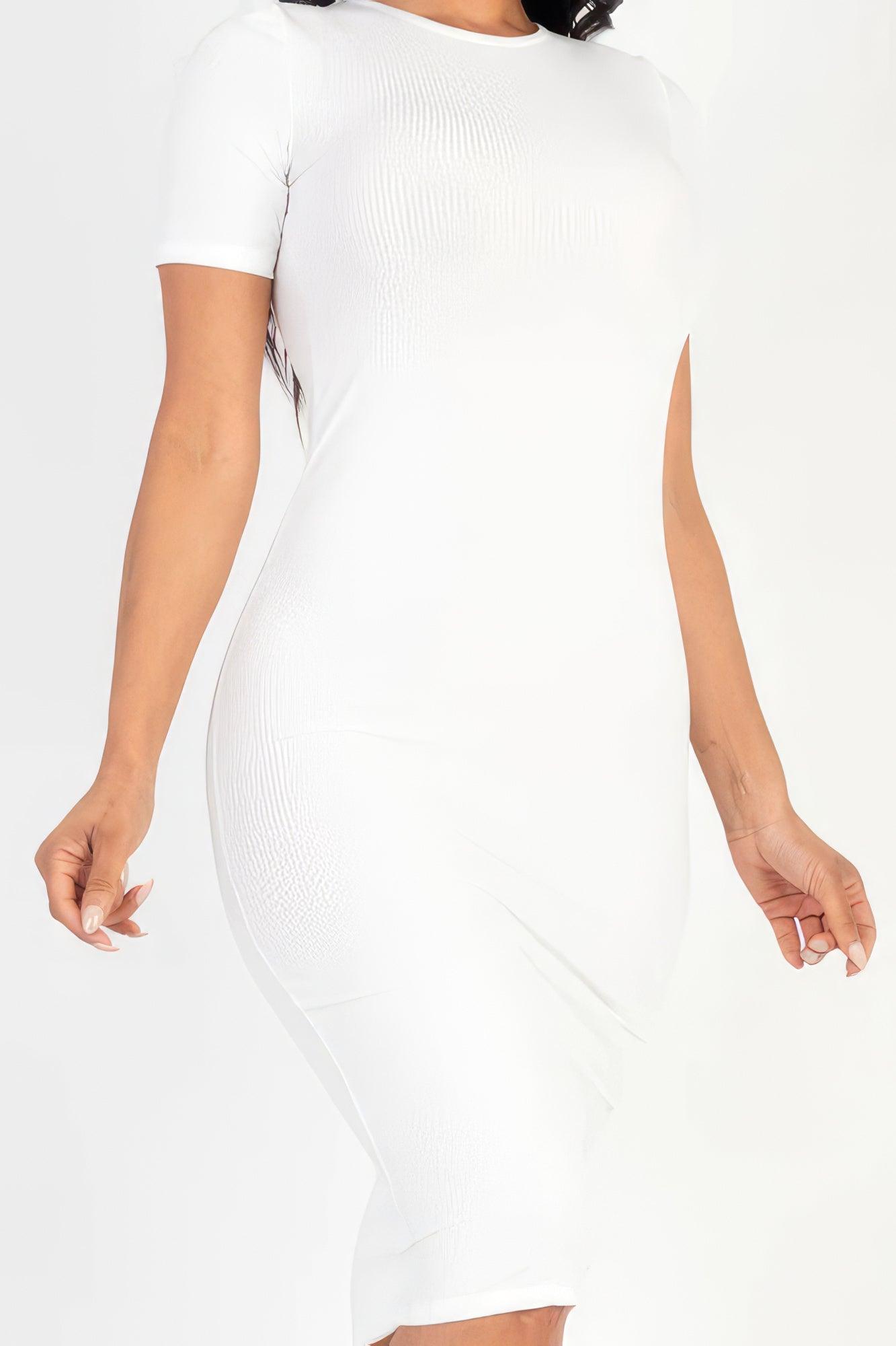 Ribbed Bodycon Midi Dress - Leur Beau Monde Boutique