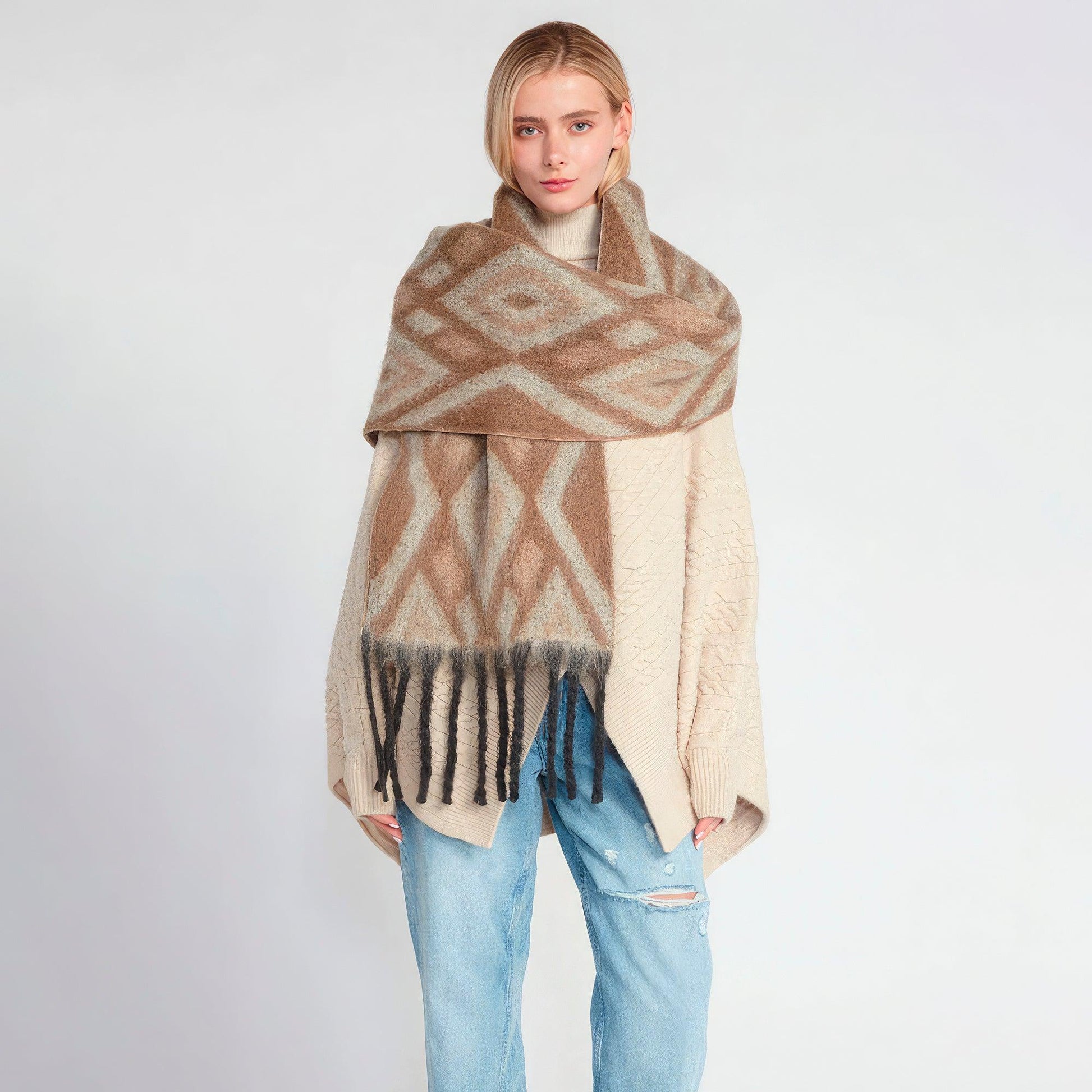 Aztec Grunge Scarf - Leur Beau Monde Boutique