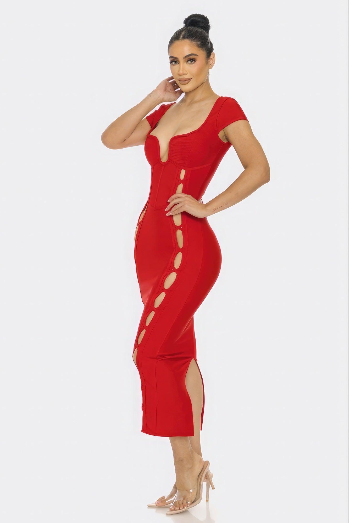 Bandage Midi Dress - Leur Beau Monde Boutique