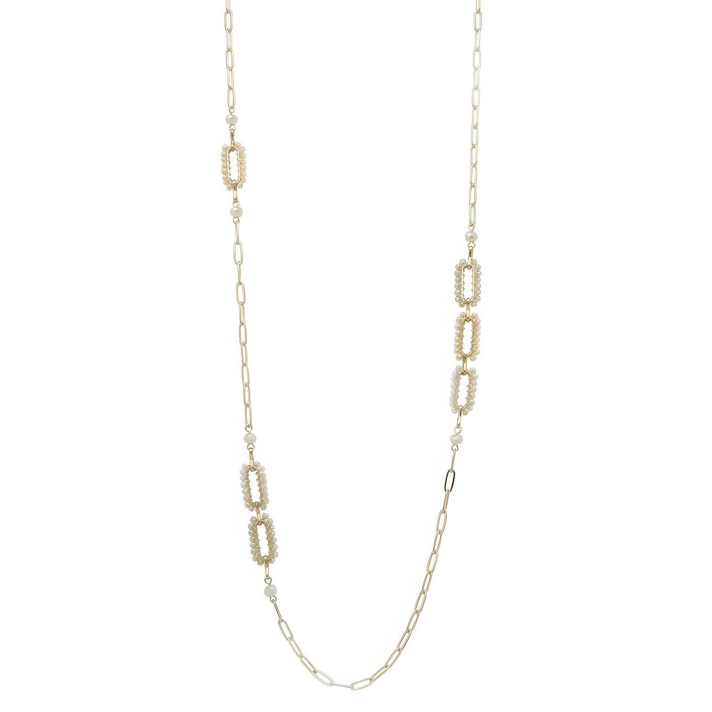 Beaded Link Stationary Necklace - Leur Beau Monde Boutique