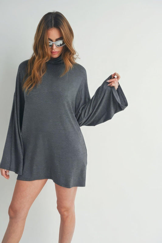 Bell Sleeve Turtle Neck Dress - Leur Beau Monde Boutique