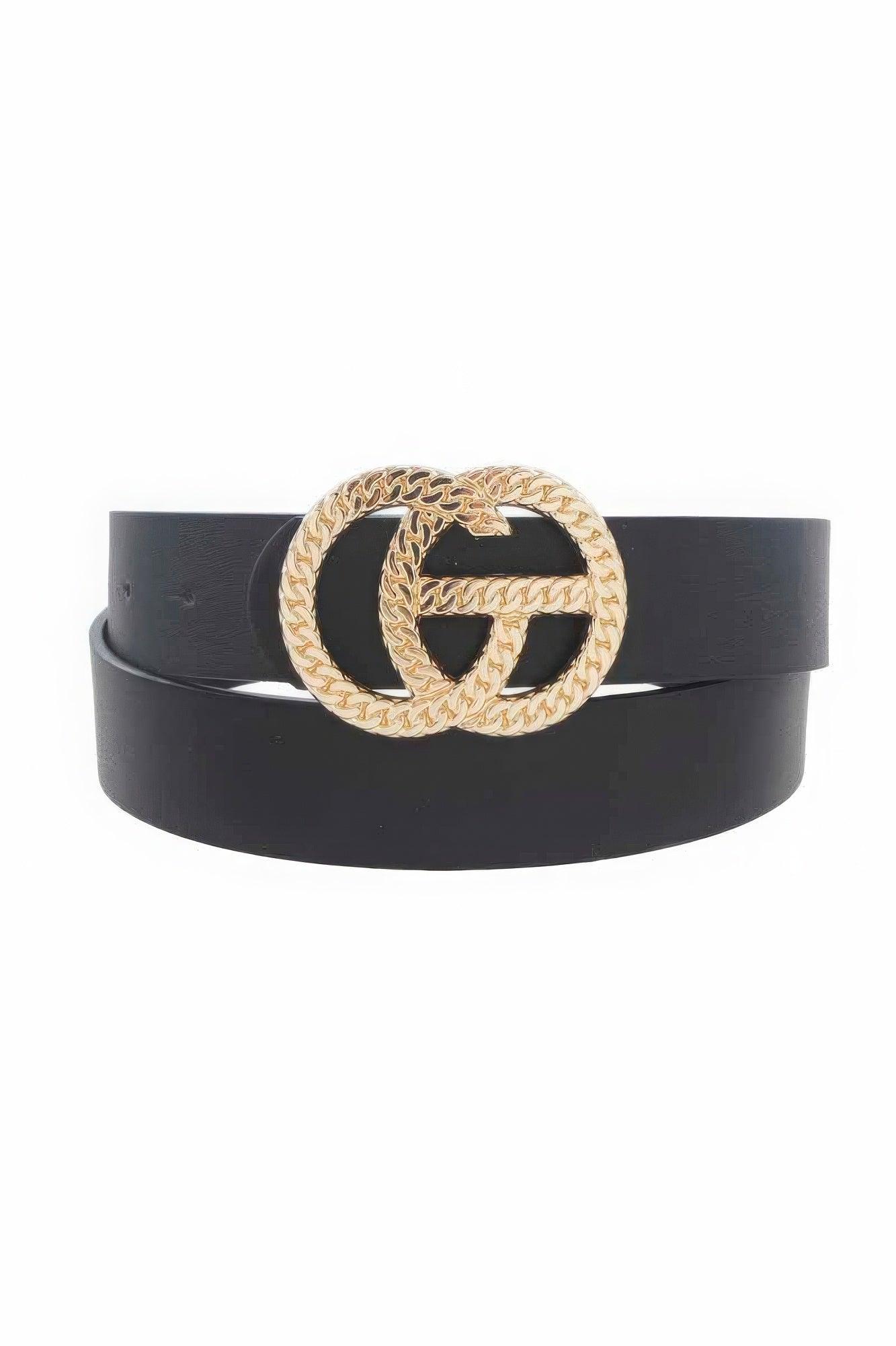 Chain Textured Metal Buckle Belt - Leur Beau Monde Boutique