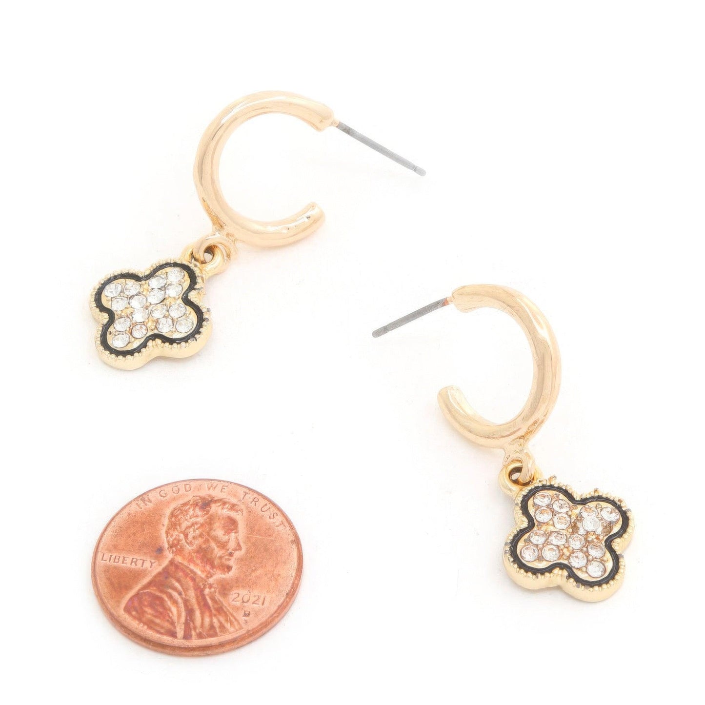 Clover Charm Open Hoop Earring - Leur Beau Monde Boutique