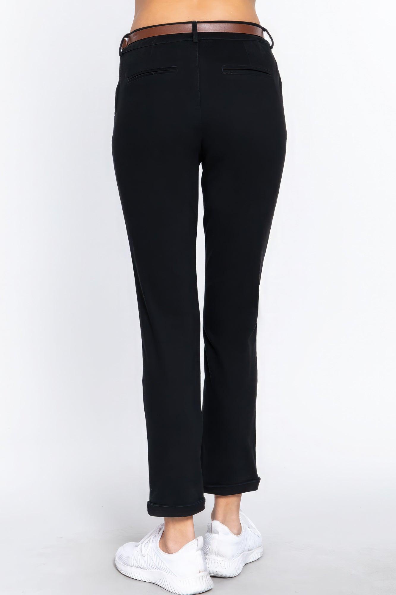 Cotton-span Twill Belted Long Pants - Leur Beau Monde Boutique