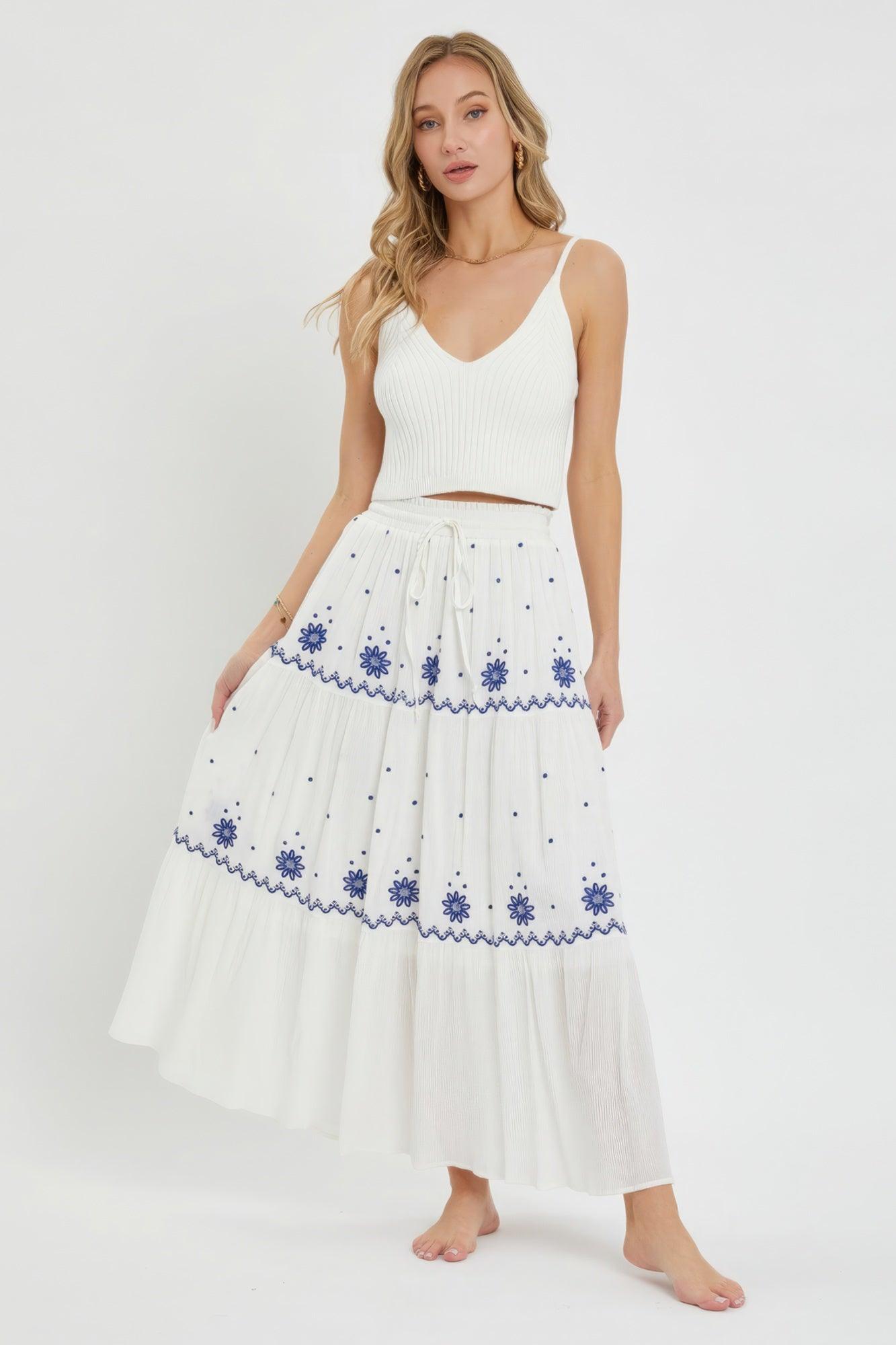 Embroidery Maxi Skirts - Leur Beau Monde Boutique