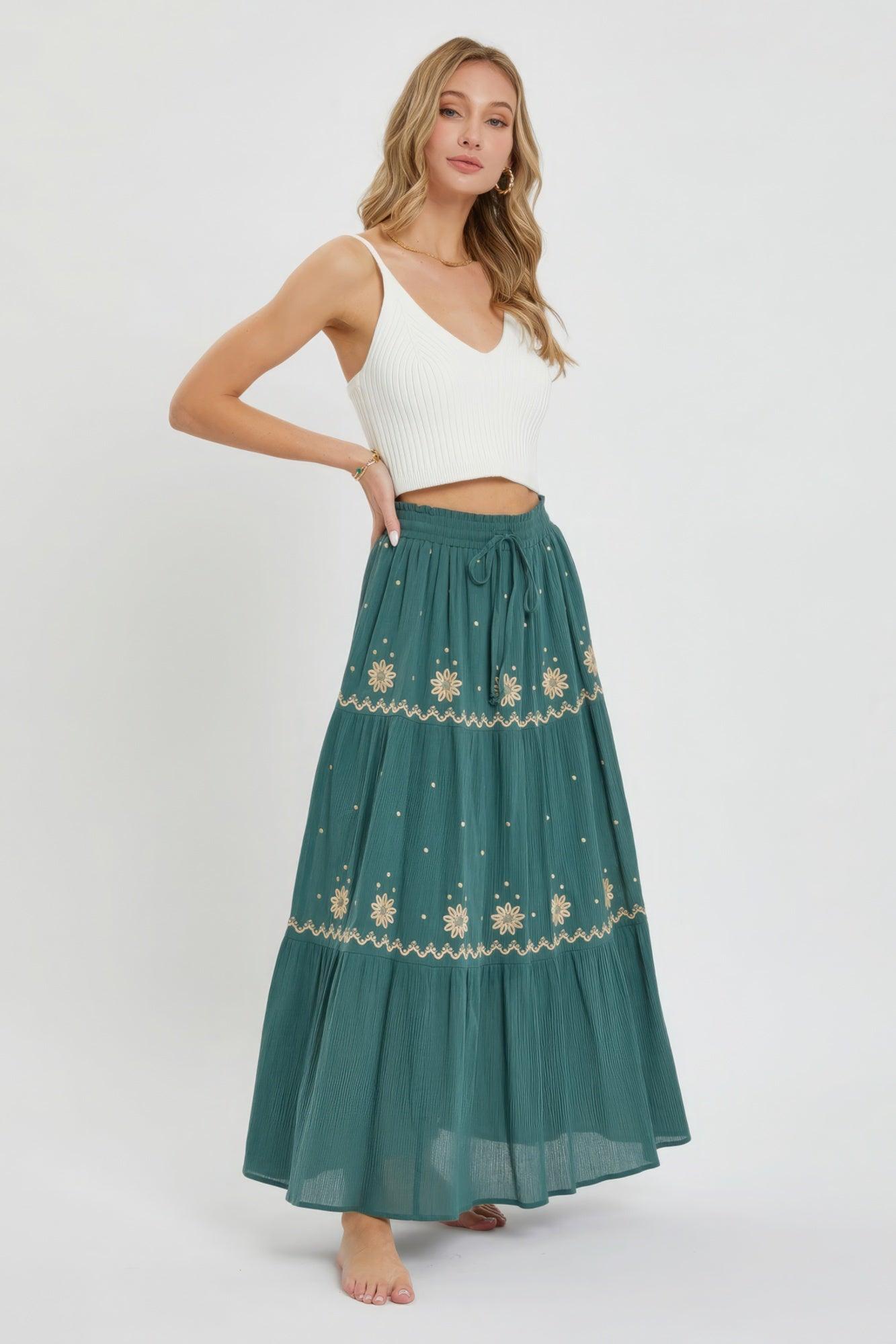 Embroidery Maxi Skirts - Leur Beau Monde Boutique