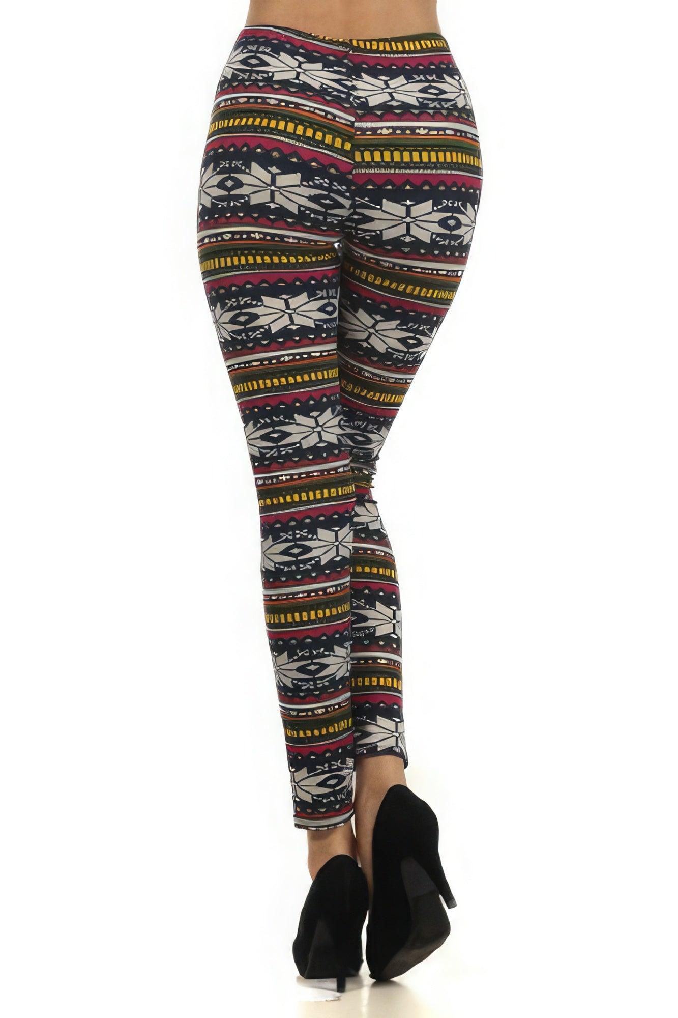 Fair Isle Printed, High Waist Knit Leggings - Leur Beau Monde Boutique