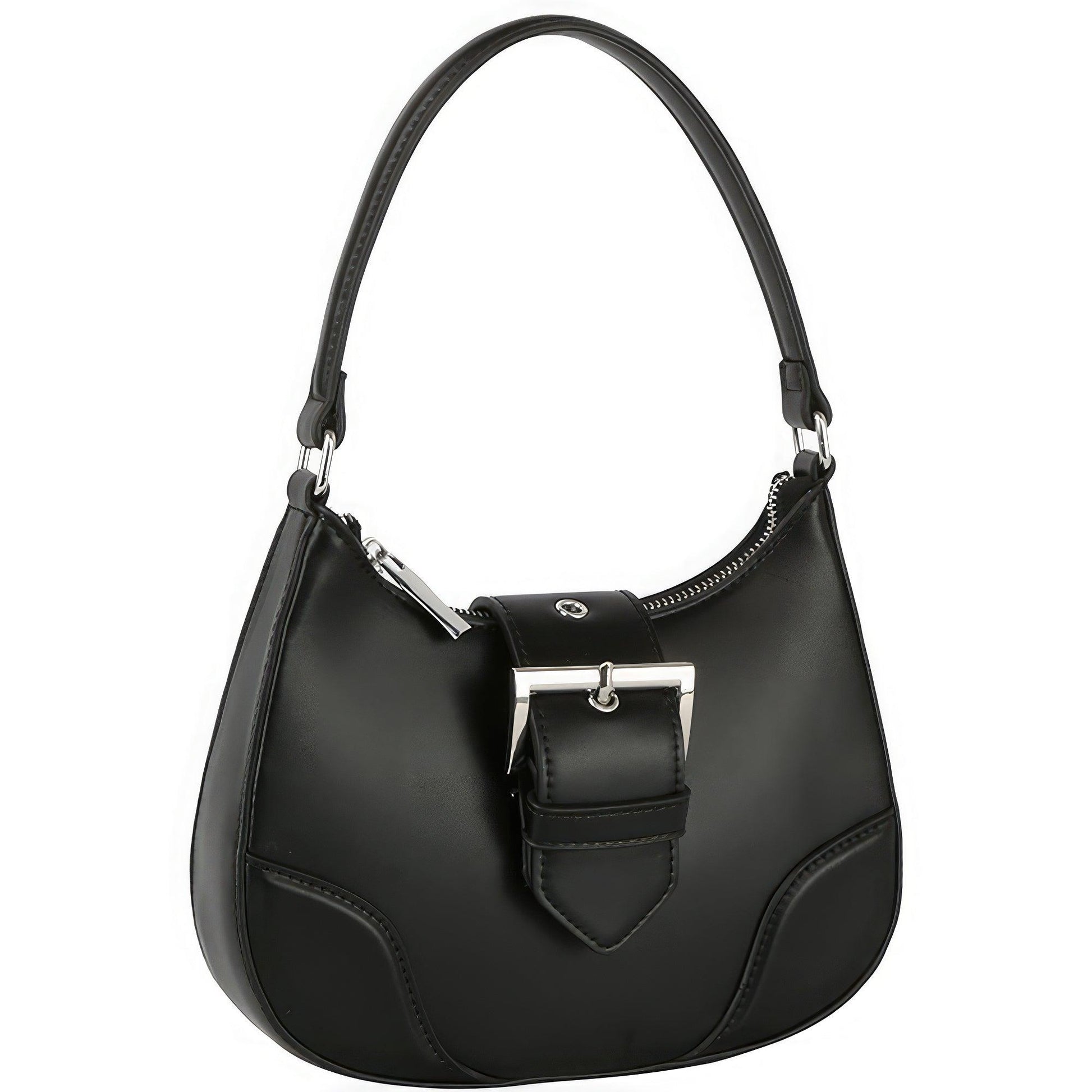 Fashion Buckle Curve Handle Shoulder Bag - Leur Beau Monde Boutique