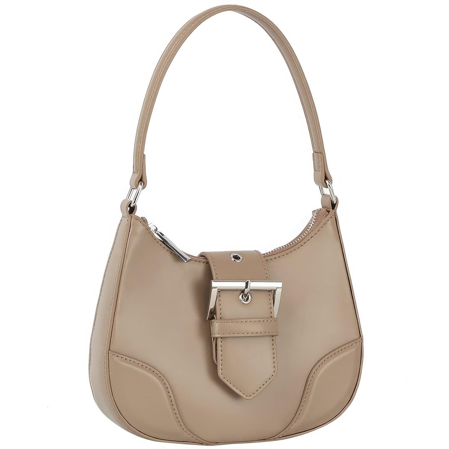 Fashion Buckle Curve Handle Shoulder Bag - Leur Beau Monde Boutique