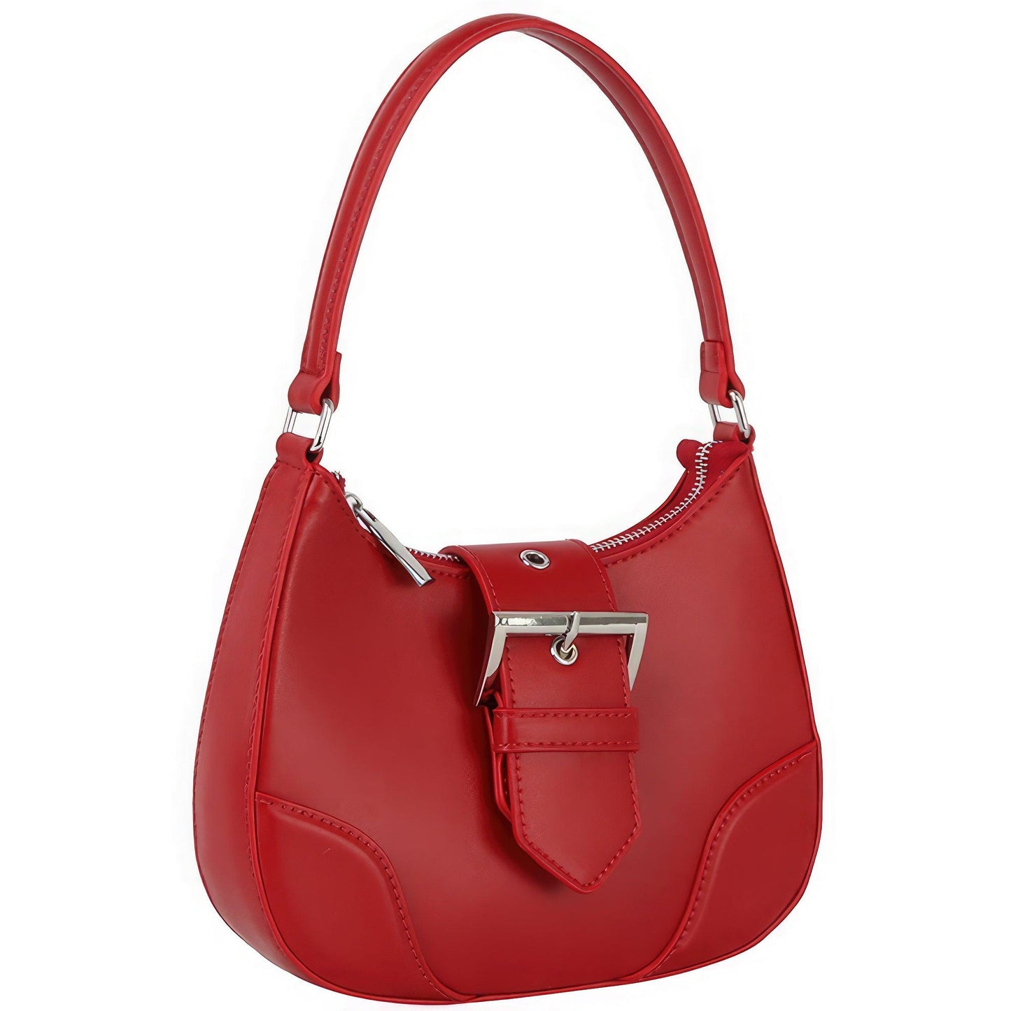 Fashion Buckle Curve Handle Shoulder Bag - Leur Beau Monde Boutique