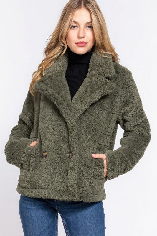 Faux Fur Sherpa Jacket - Leur Beau Monde Boutique