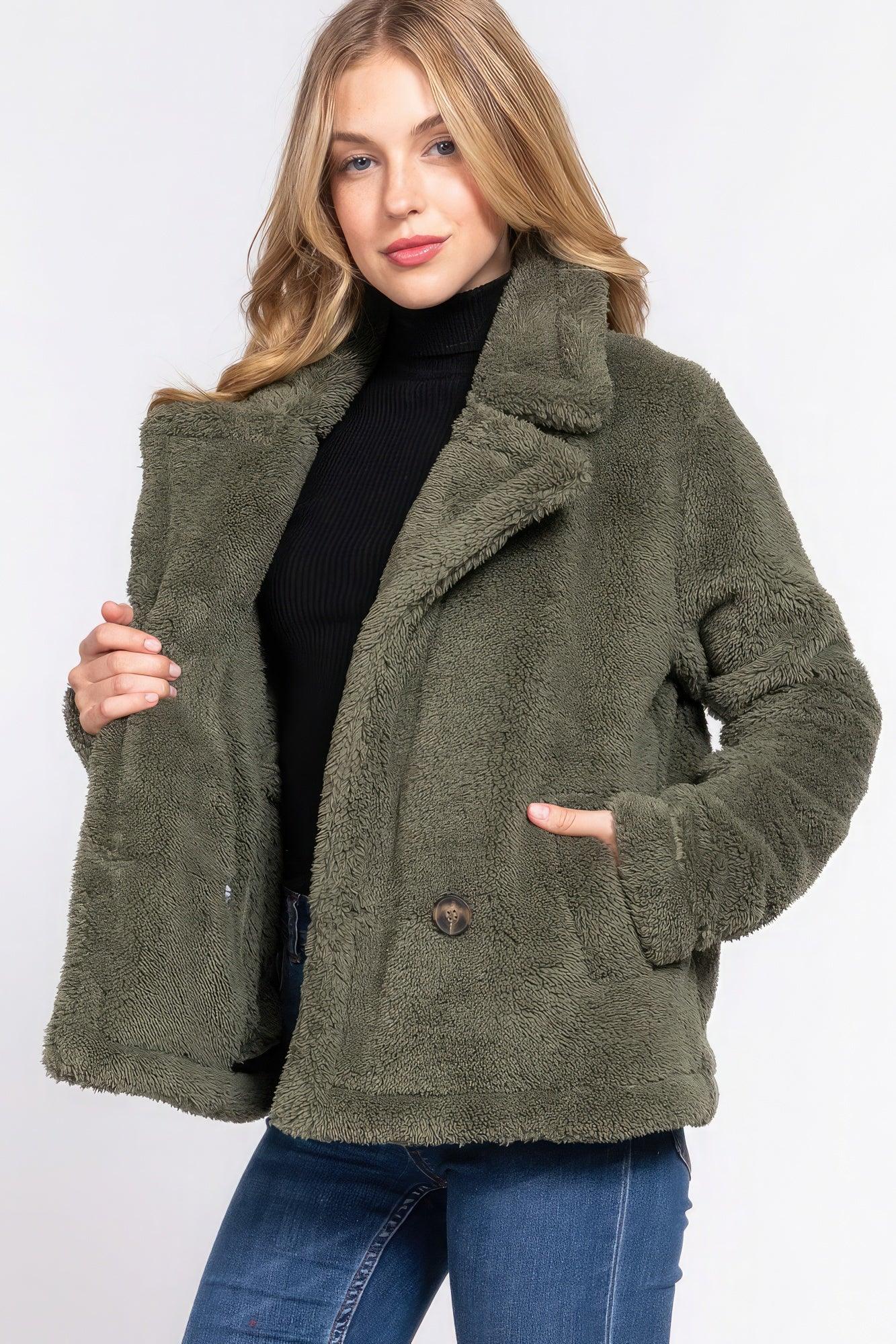 Faux Fur Sherpa Jacket - Leur Beau Monde Boutique