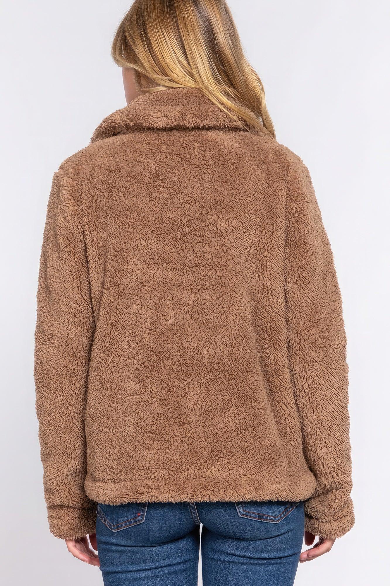 Faux Fur Sherpa Jacket - Leur Beau Monde Boutique