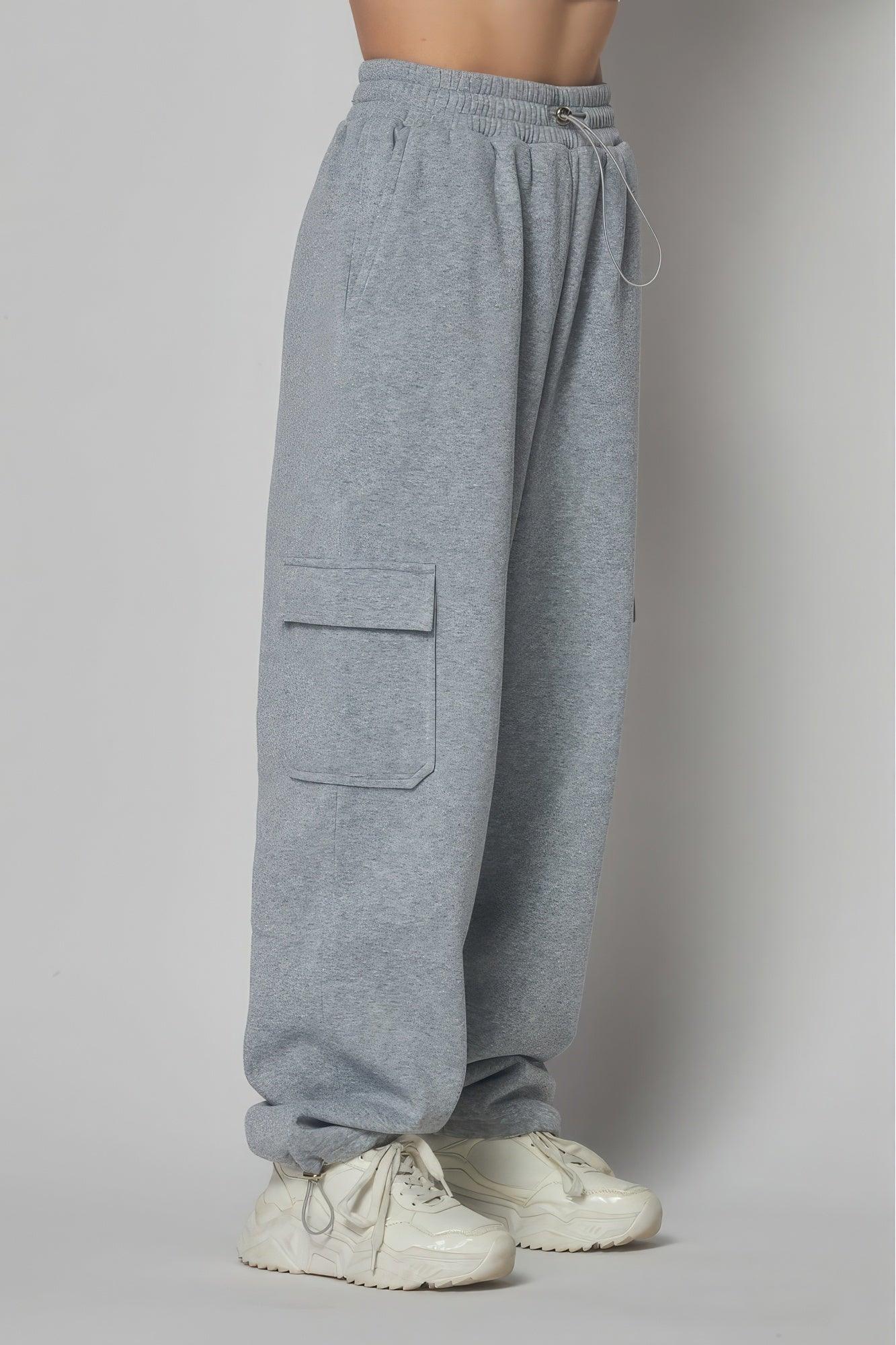 Fleece Lined Cargo Sweat Jogger Pants - Leur Beau Monde Boutique