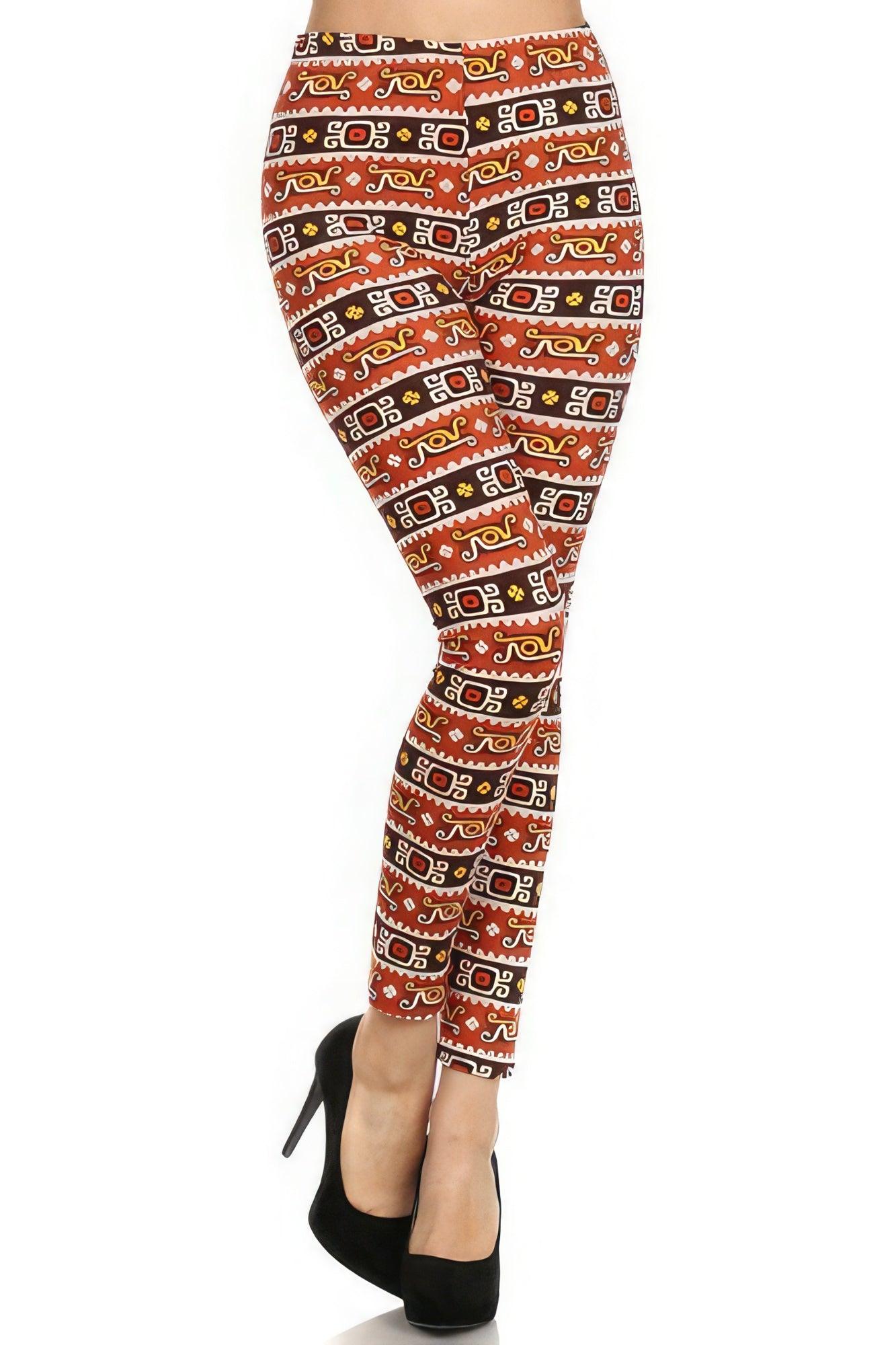 Graphic Print, High Waisted, Full Length, Leggings - Leur Beau Monde Boutique