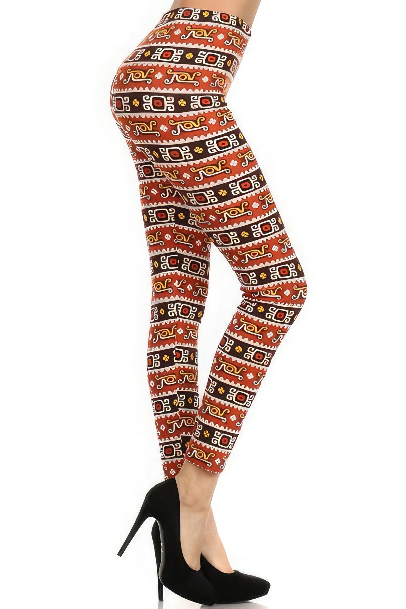 Graphic Print, High Waisted, Full Length, Leggings - Leur Beau Monde Boutique