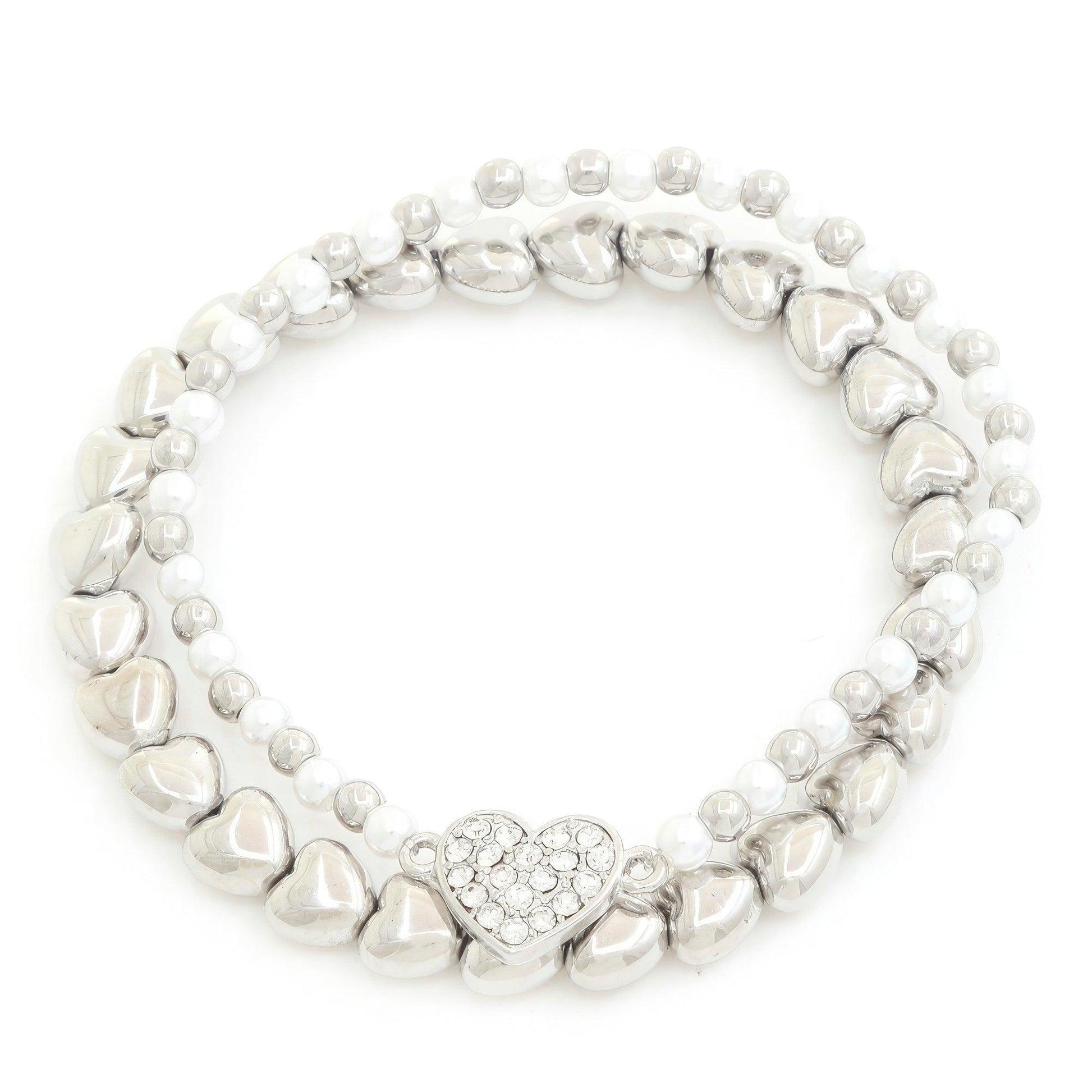 Heart Charm Beaded Bracelet Set - Leur Beau Monde Boutique